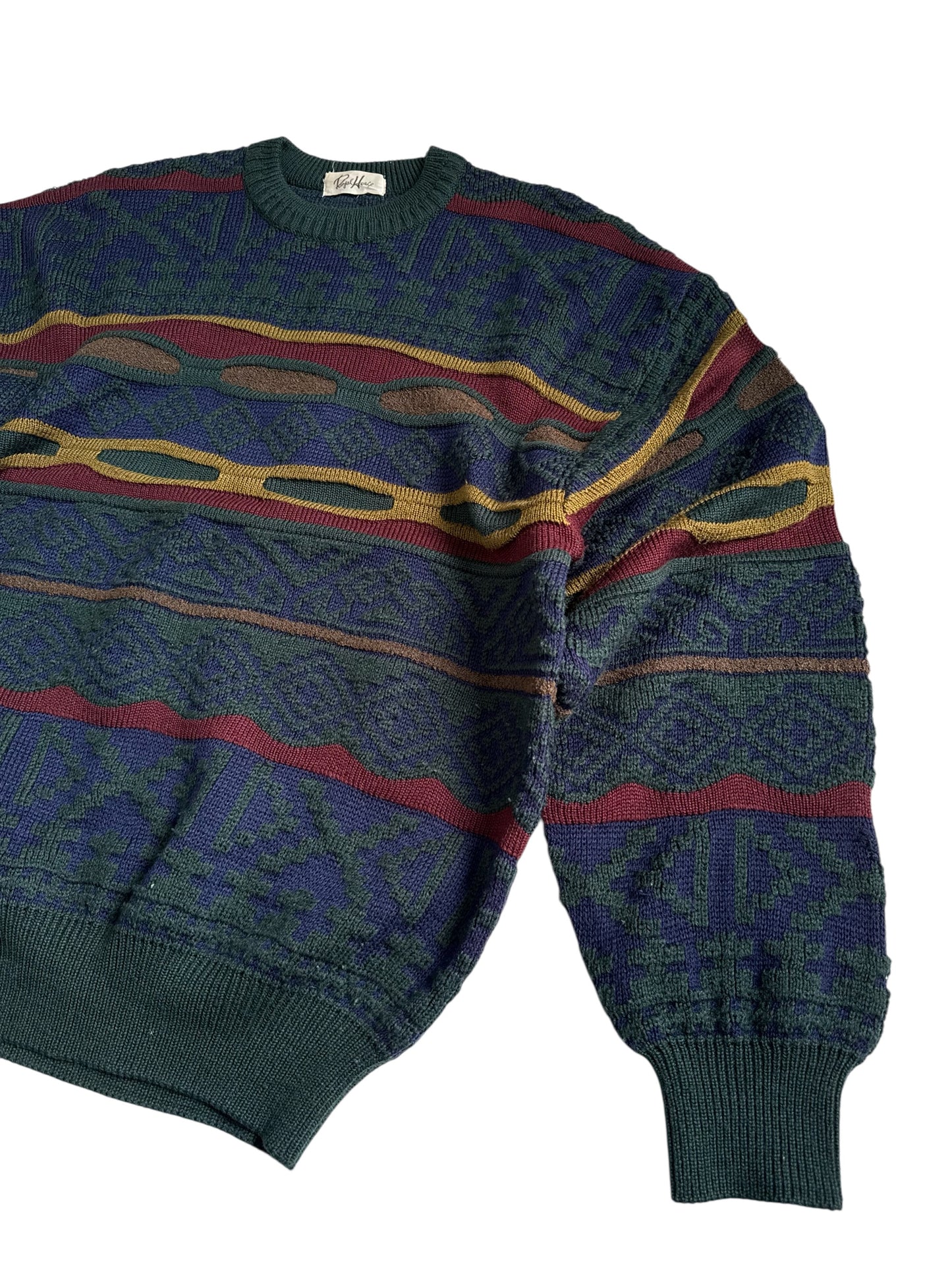 Vintage Royal House Japan Geometric Wool Blend Knit Sweater