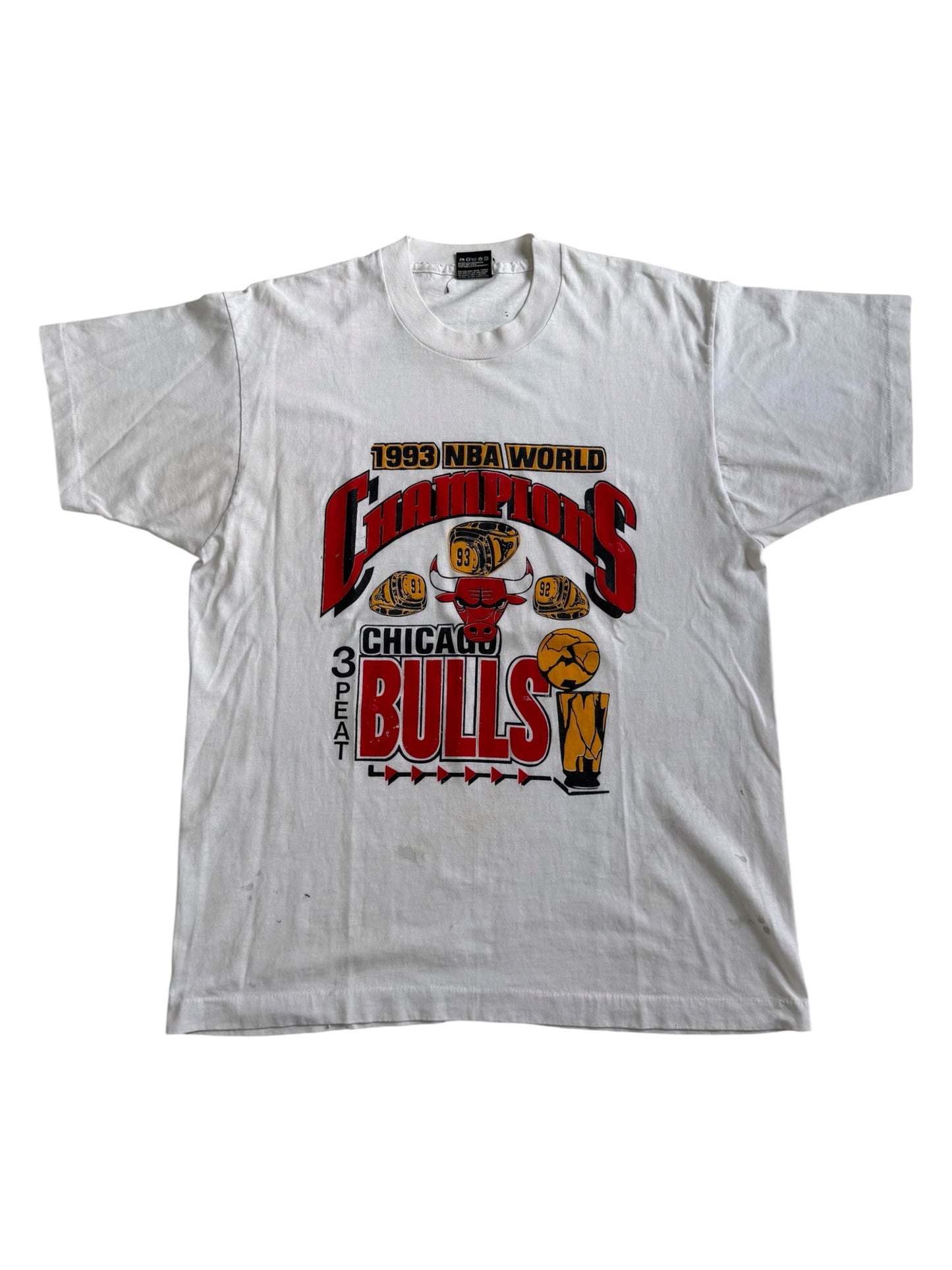 Vintage 1993 Chicago Bulls NBA World Champions 3 Peat Tshirt