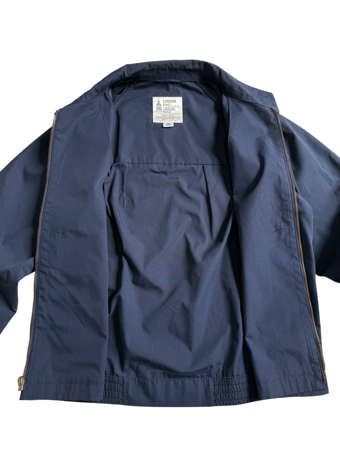 Vintage London Fog Weatherwear Navy Harrington Jacket Made in USA