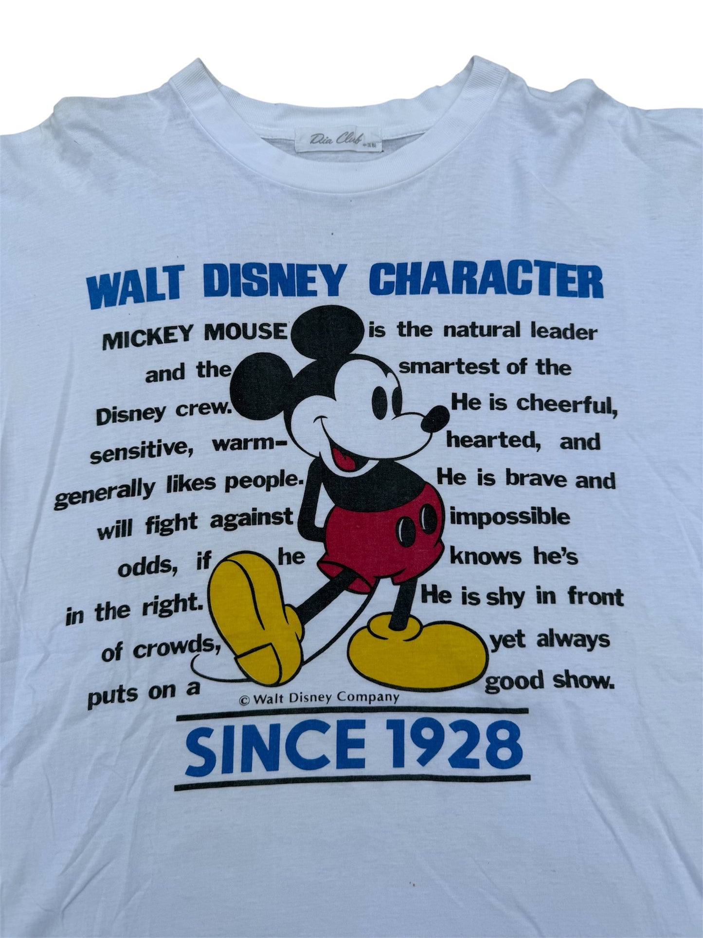 Vintage Mickey Mouse Walt Disney Character Tshirt