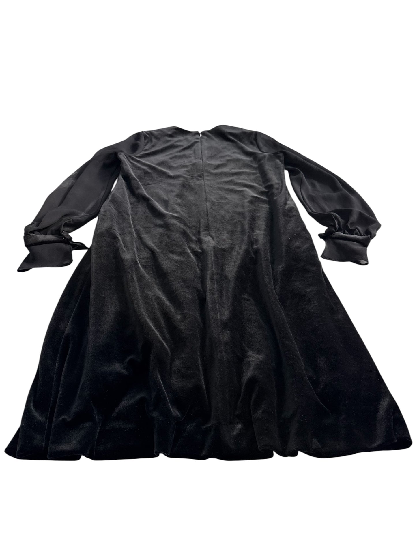 Karl Lagerfeld Limited Edition Black Velvet Dress Sheer Sleeve Minimal A Line
