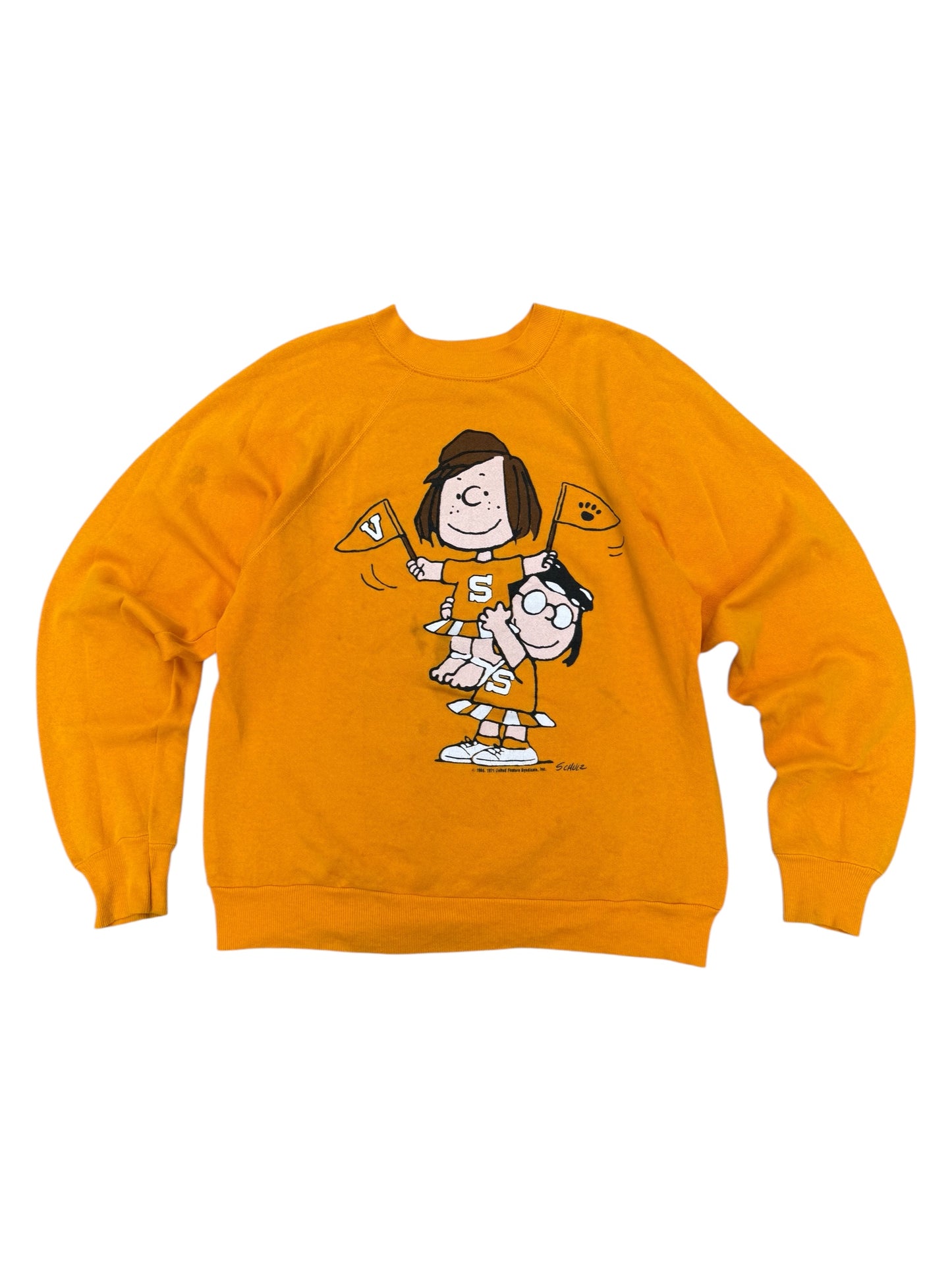 Vintage 70s 80s Peanuts Cheerleader Artex Sweatshirt Made in USA