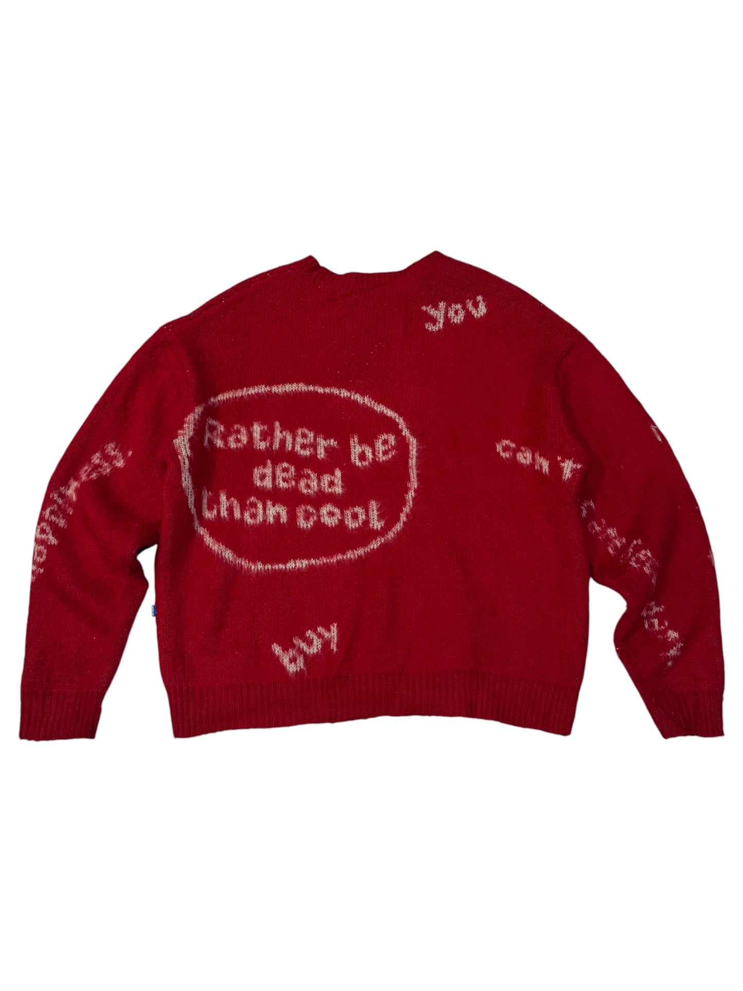Ciaopanic Kurt Cobain Quote Sweater Red Nirvana Life Fucks Us All