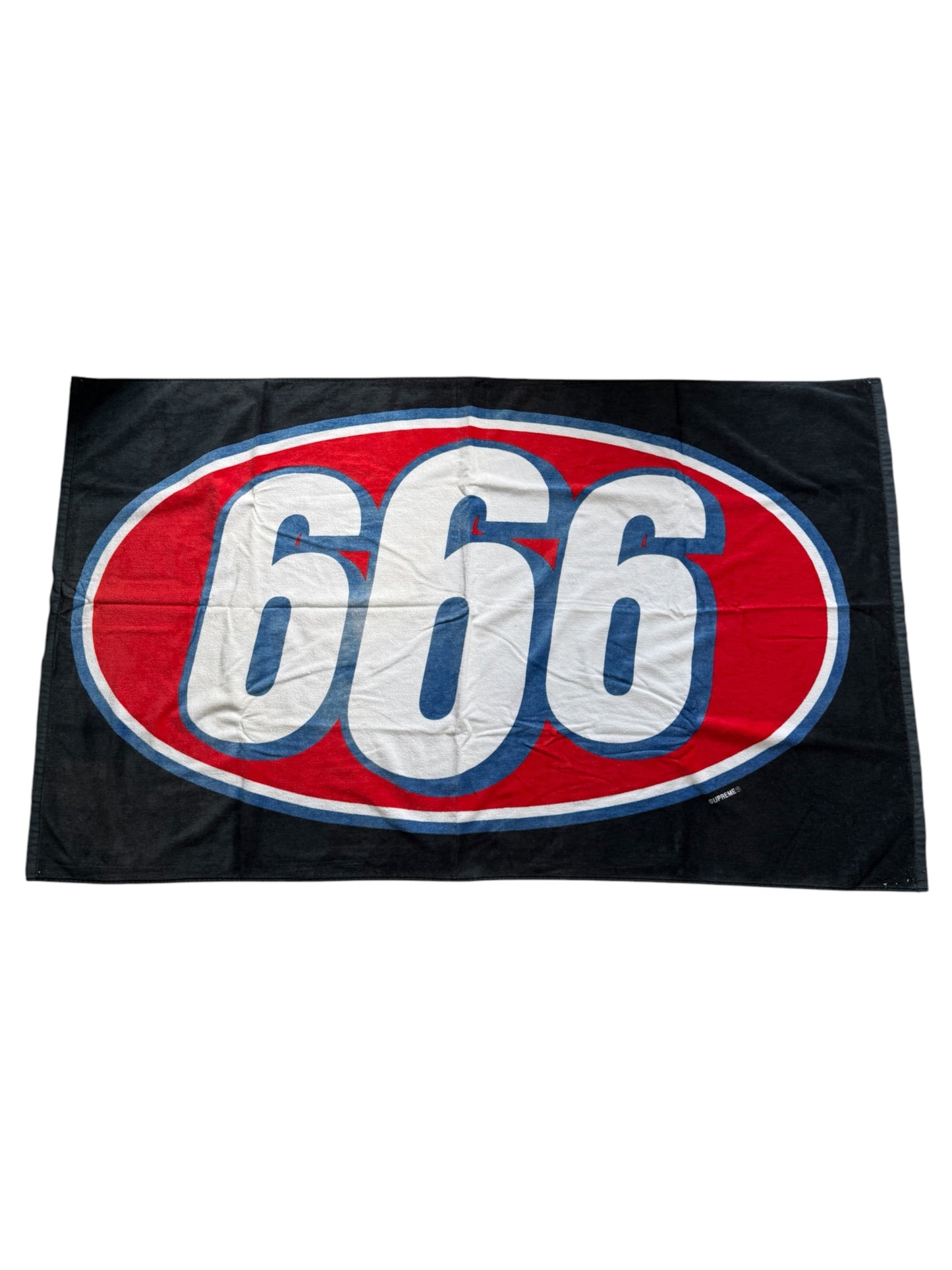 Supreme 666 Beach Towel Black SS17 Large Cotton Logo Towel