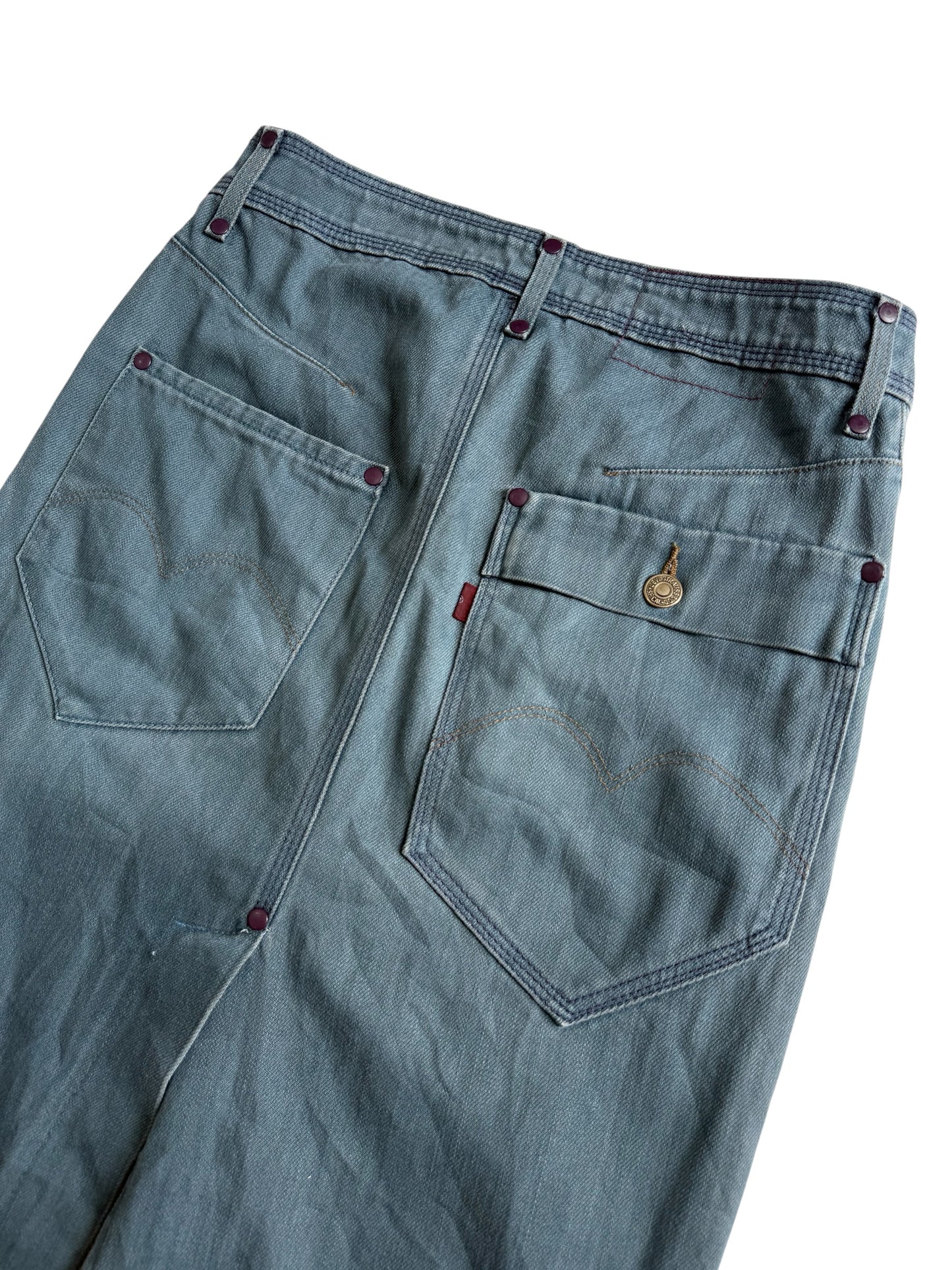 Vintage Y2K Levis RED Denim Skirt Made In Italy