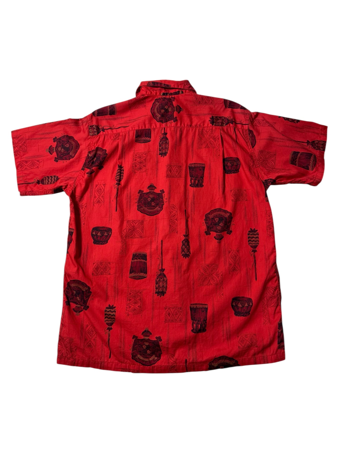 Vintage Made in Hawaii Red Printed Aloha Shirt