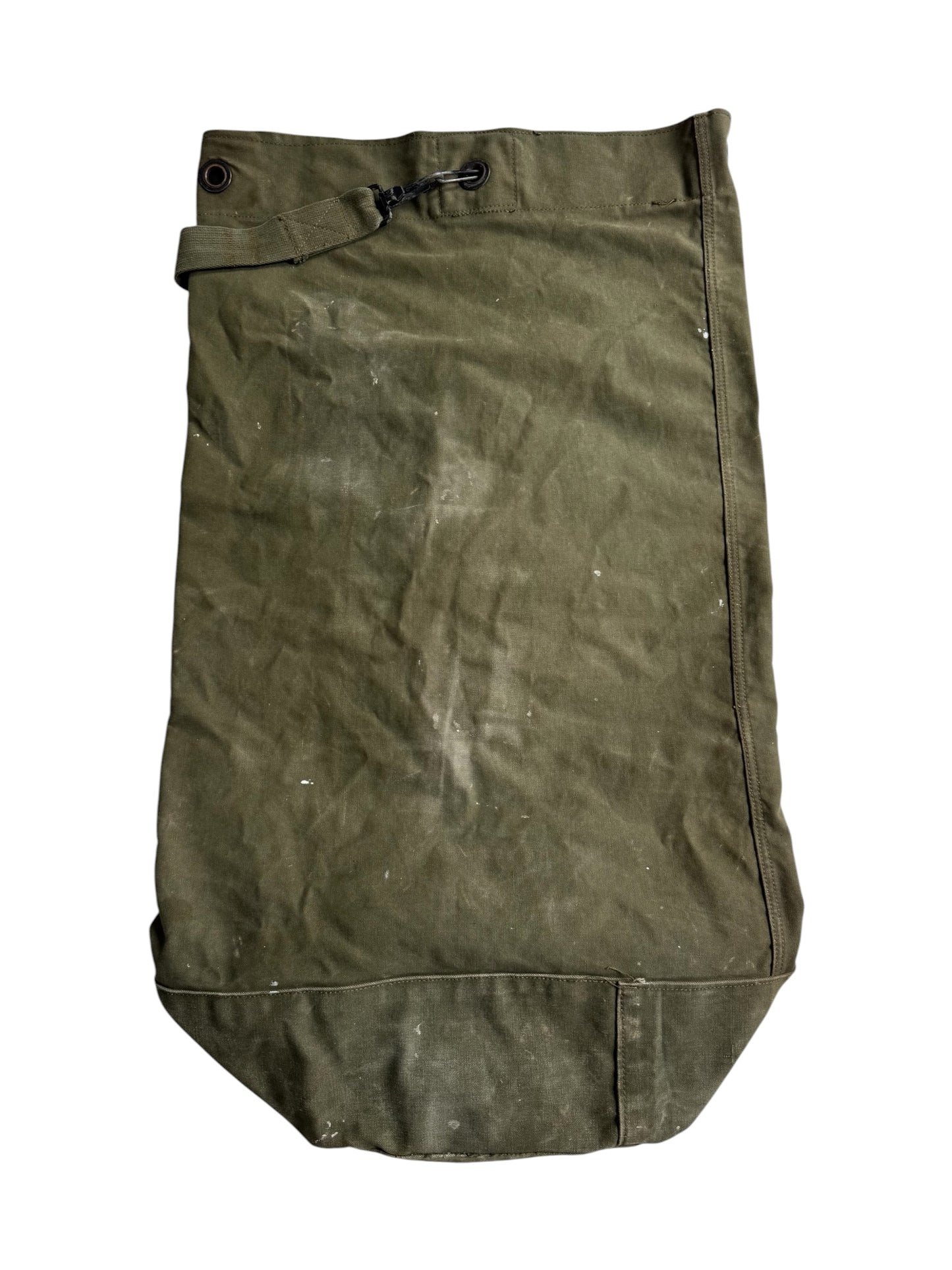 Vintage 50s-60s Us Army Olive Drab Canvas Top-Load Duffle Bag
