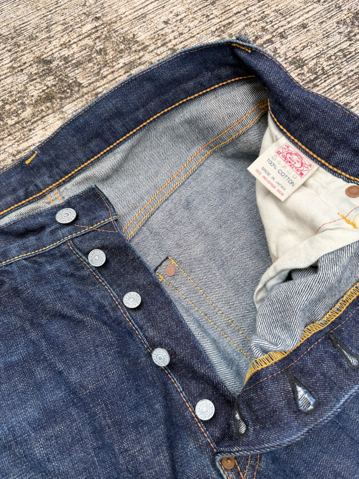 Evisu Japan Lot 2001 Selvedge Jeans Yellow Seagull Arcuate