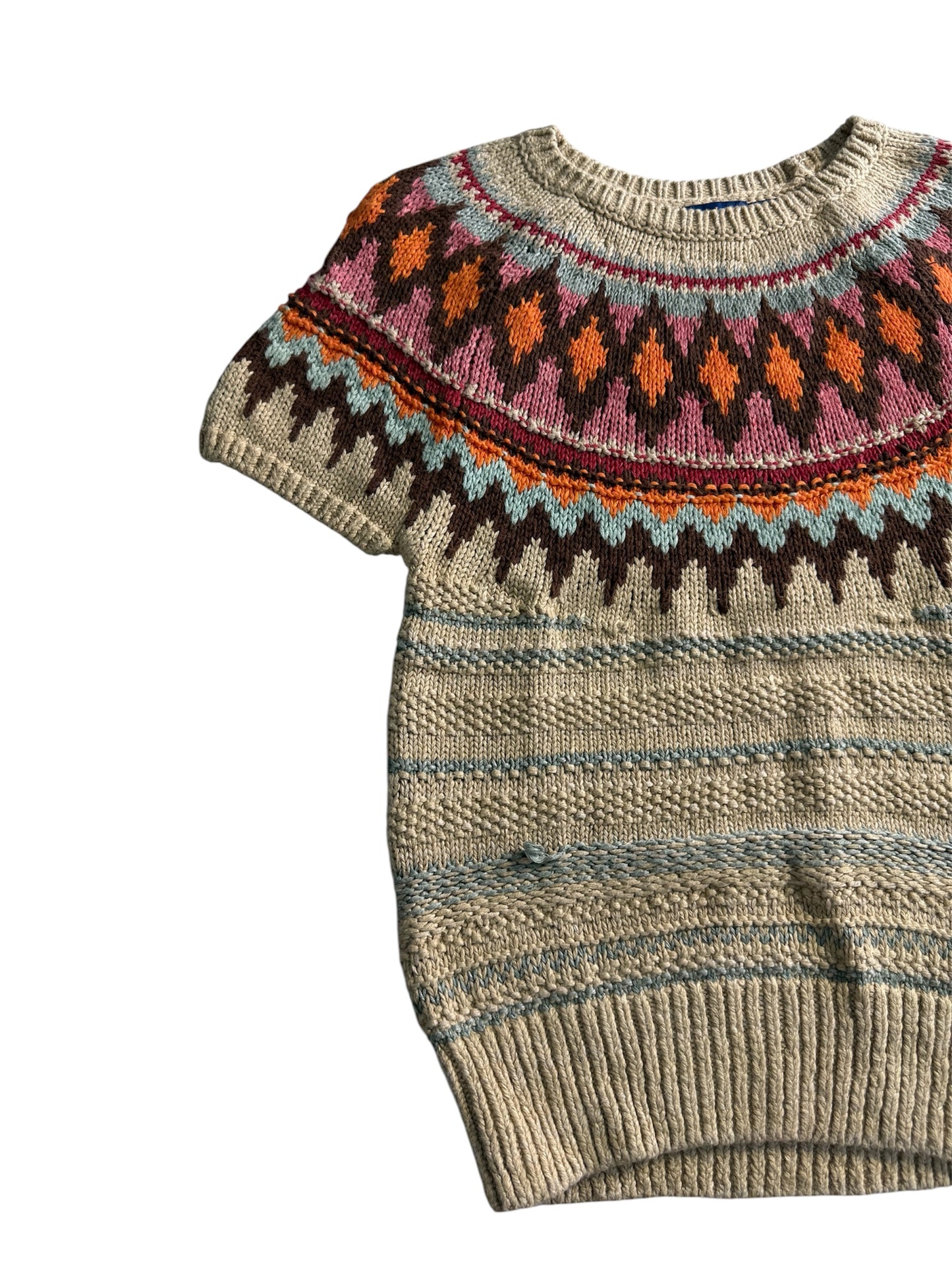 Polo Ralph Lauren Jacquard Short Sleeve Knit Sweater