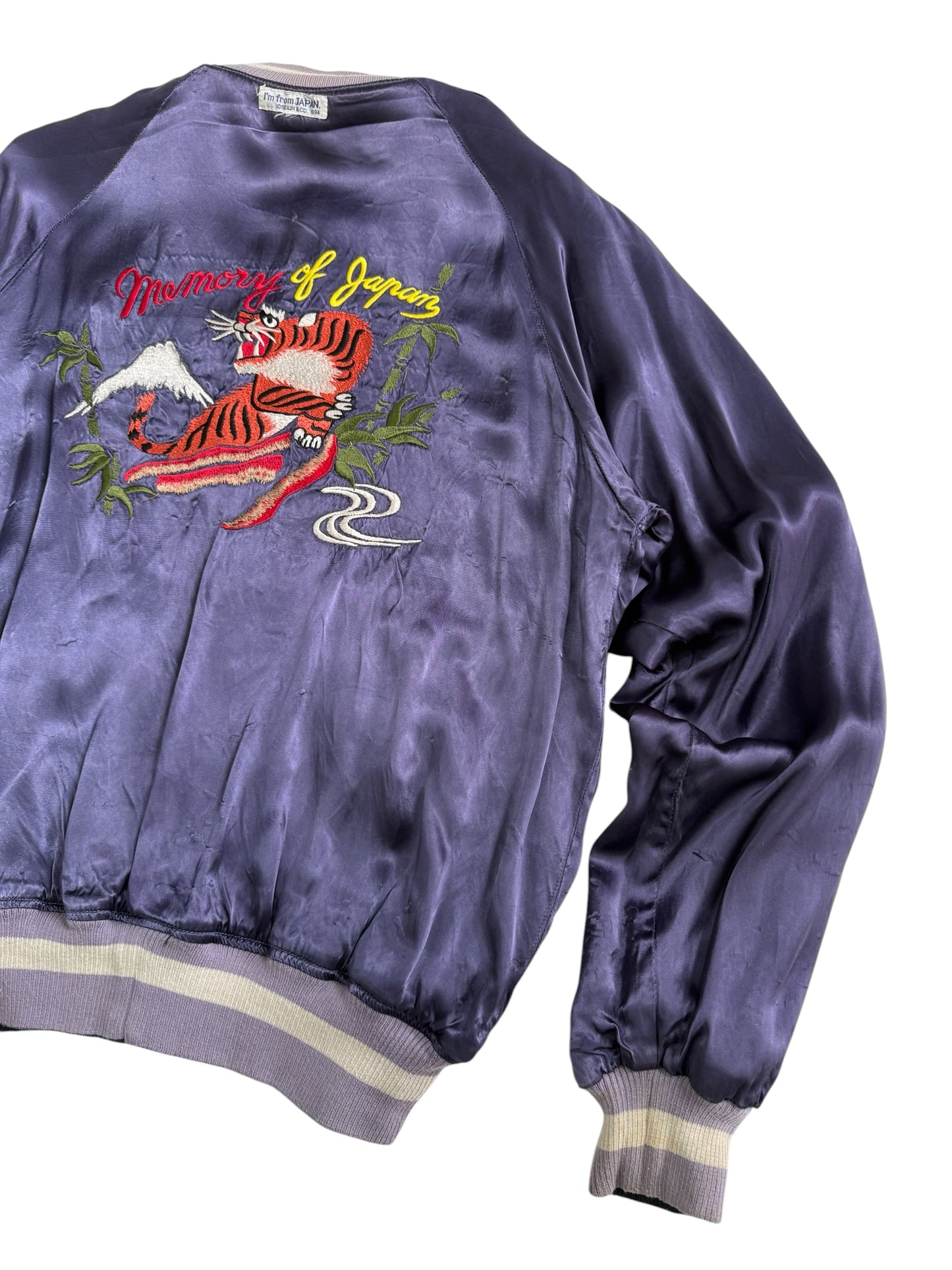 Vintage Seilin & Co Japan Reversible Rayon Sukajan Souvenir Jacket Embroidery