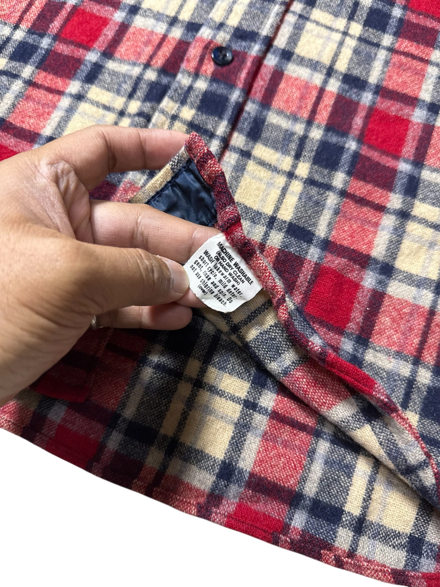Vintage 1980s Pendleton Plaid Wool Flannel Shirt USA Made