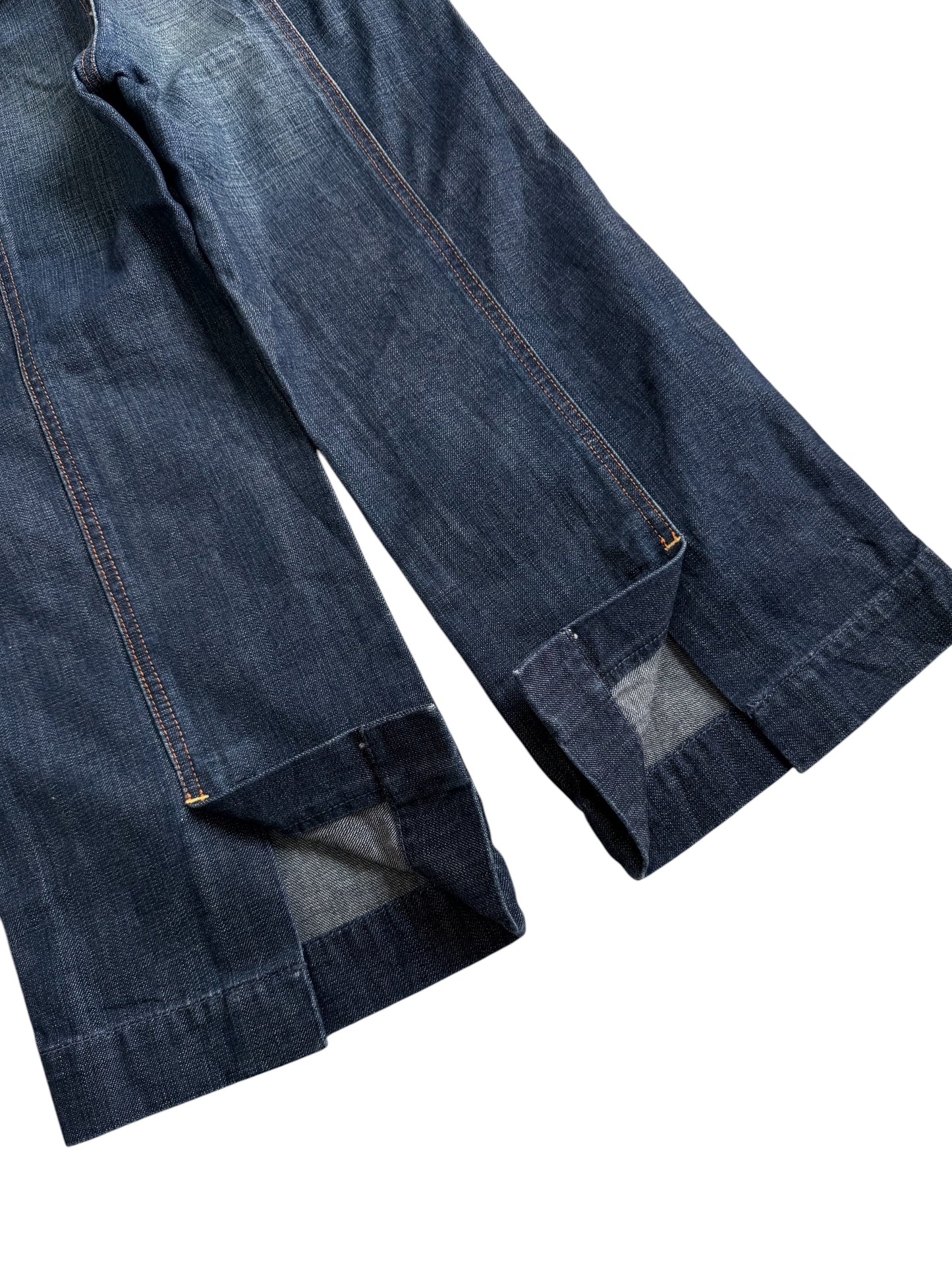 Vintage Y2K 7 For All Mankind Wide Leg Denim Culottes Made in USA