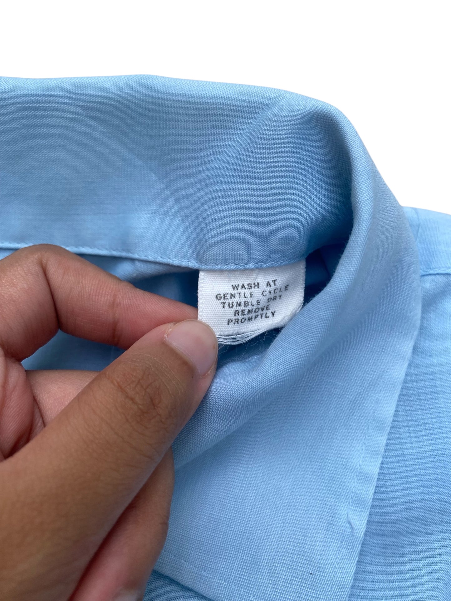 Vintage 70s Sky Blue Short Sleeve Shirt