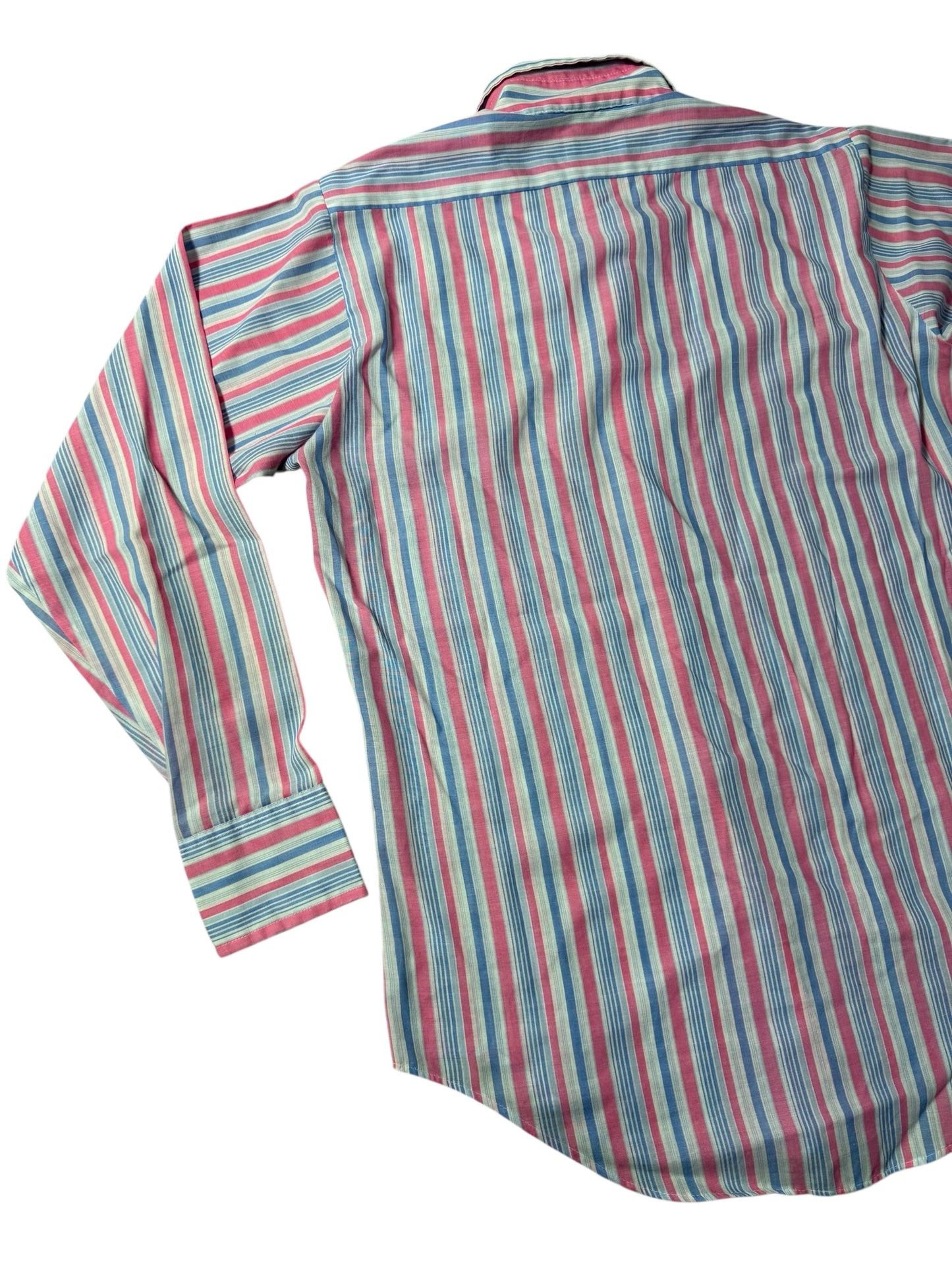 Vintage 1970s–80s Beeline Permanent Press Stripe Shirt Made In Usa