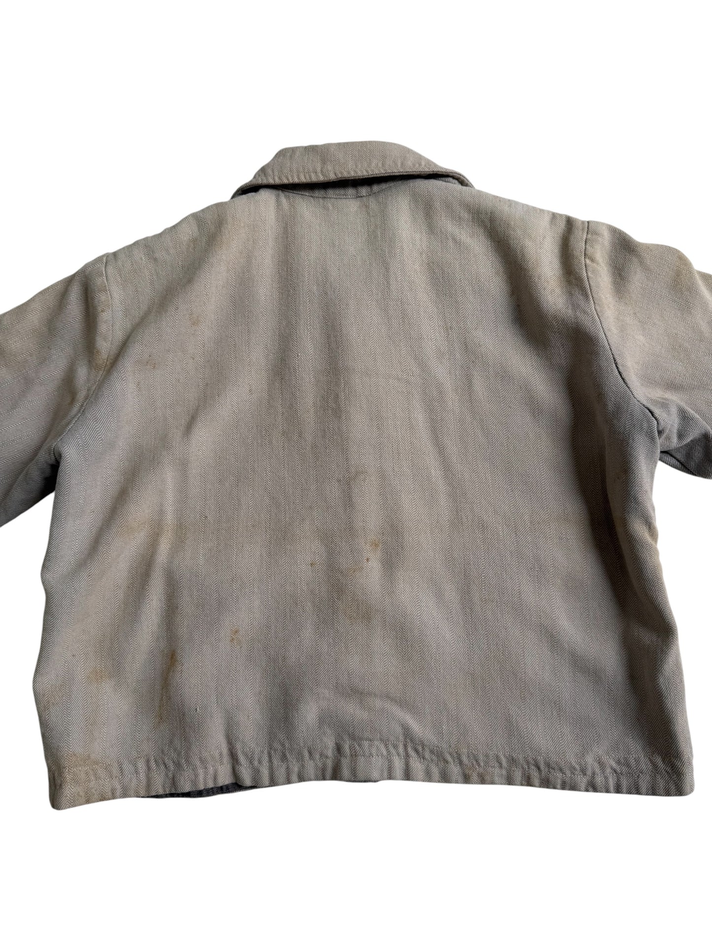Vintage 1940s–50s European Childrens Herringbone Twill Work Jacket
