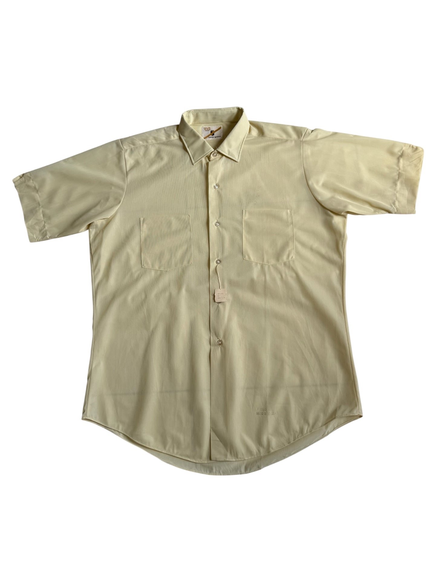 Vintage 1970s BVD Heva-Press Permanent Press Short Sleeve Shirt Deadstock NOS USA