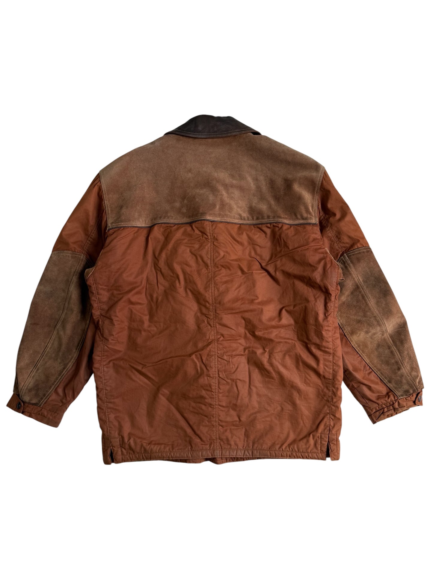 Vintage 1980s Cinquanta Leather Trim Hunting Jacket Made in Italy