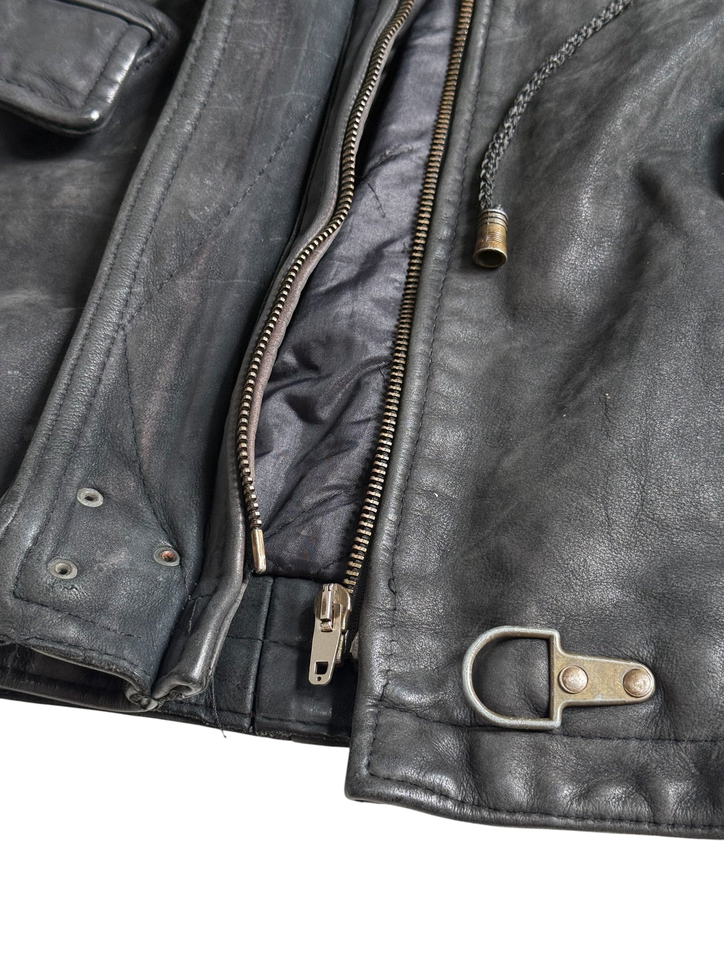 Vintage 1980s Natural Stefany French Tanners Leather Toggle Coat