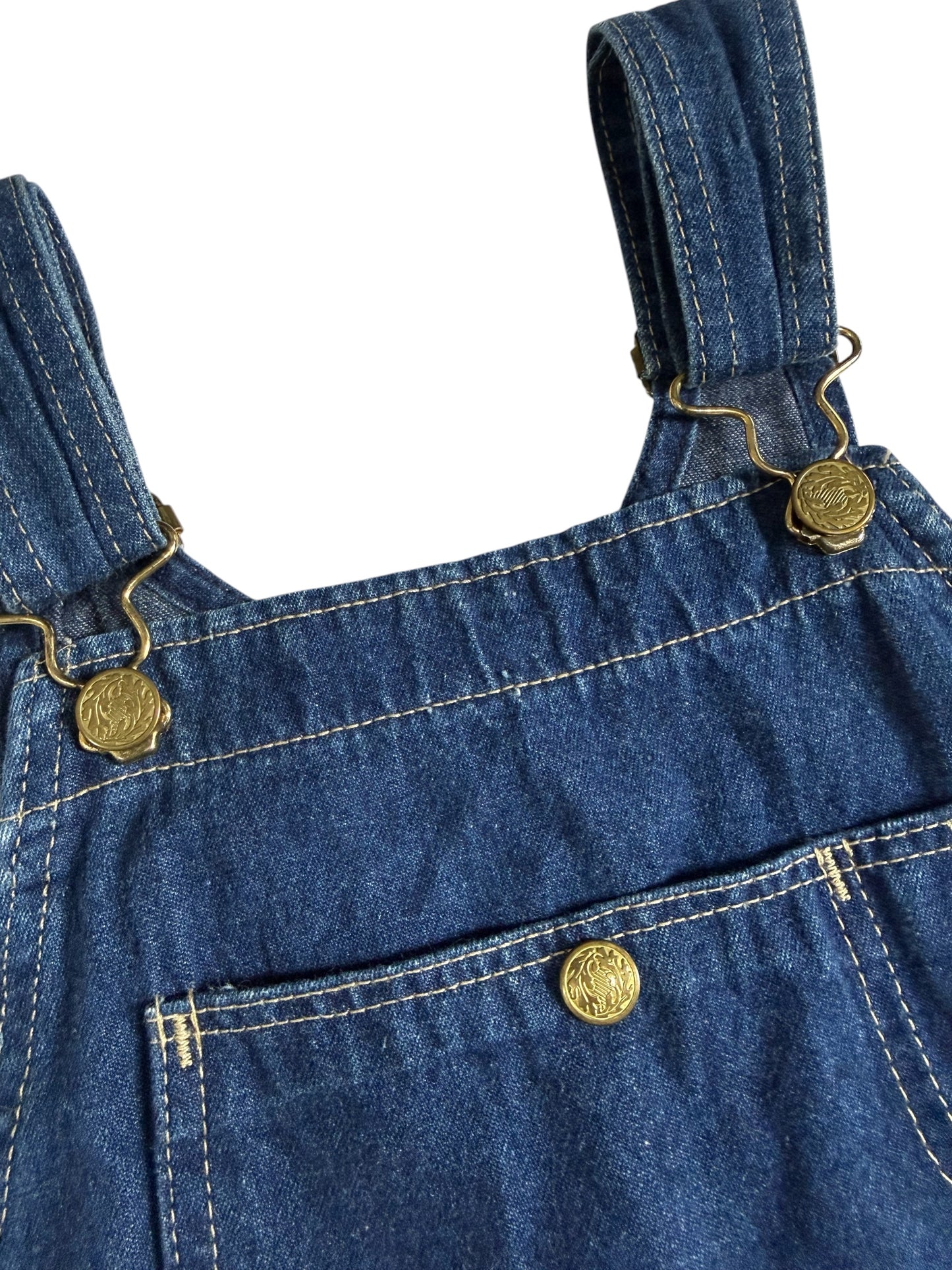 Vintage 80s 90s Pointer Brand Denim Overall Dress Made in USA