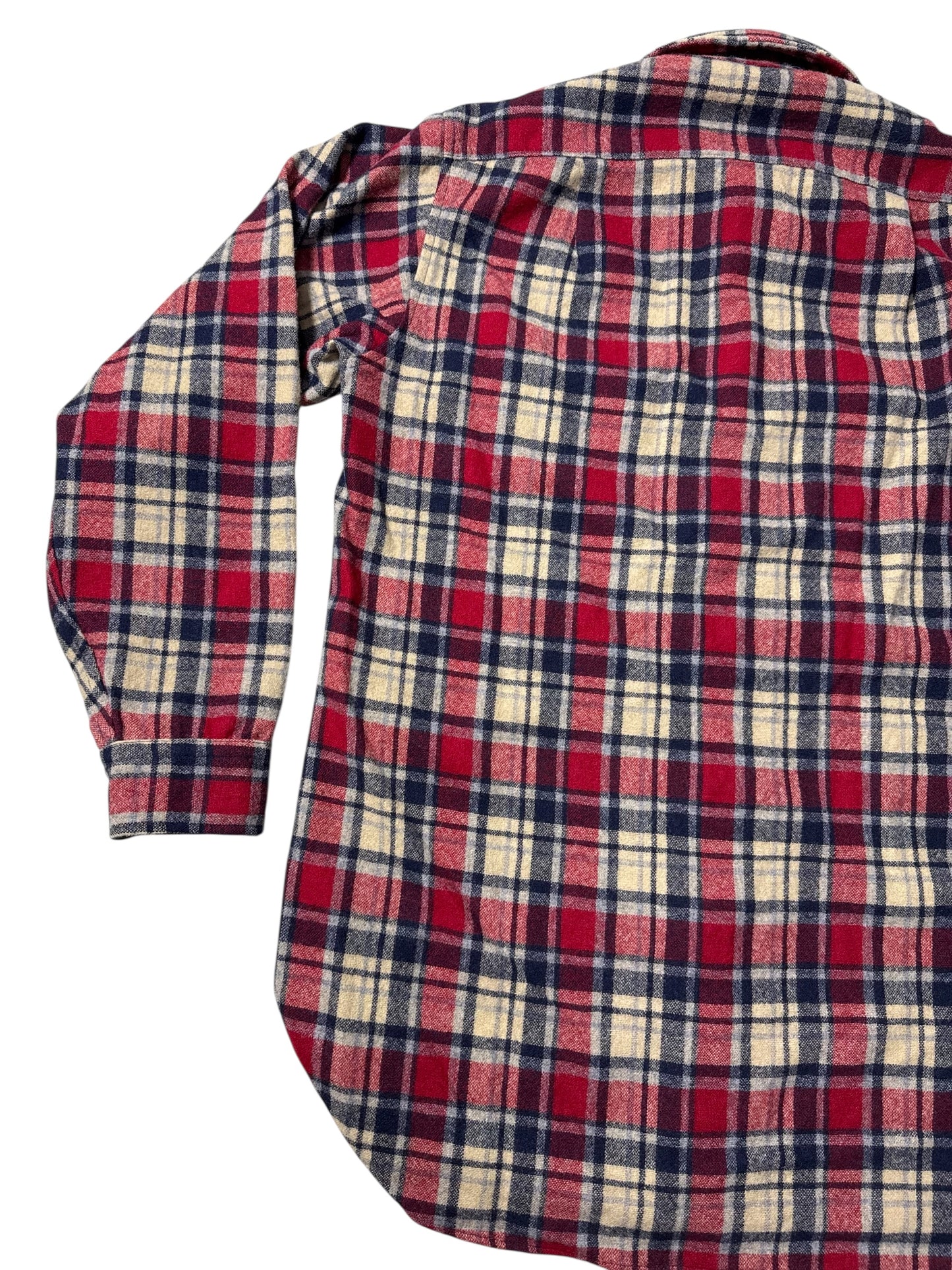 Vintage 1980s Pendleton Plaid Wool Flannel Shirt USA Made