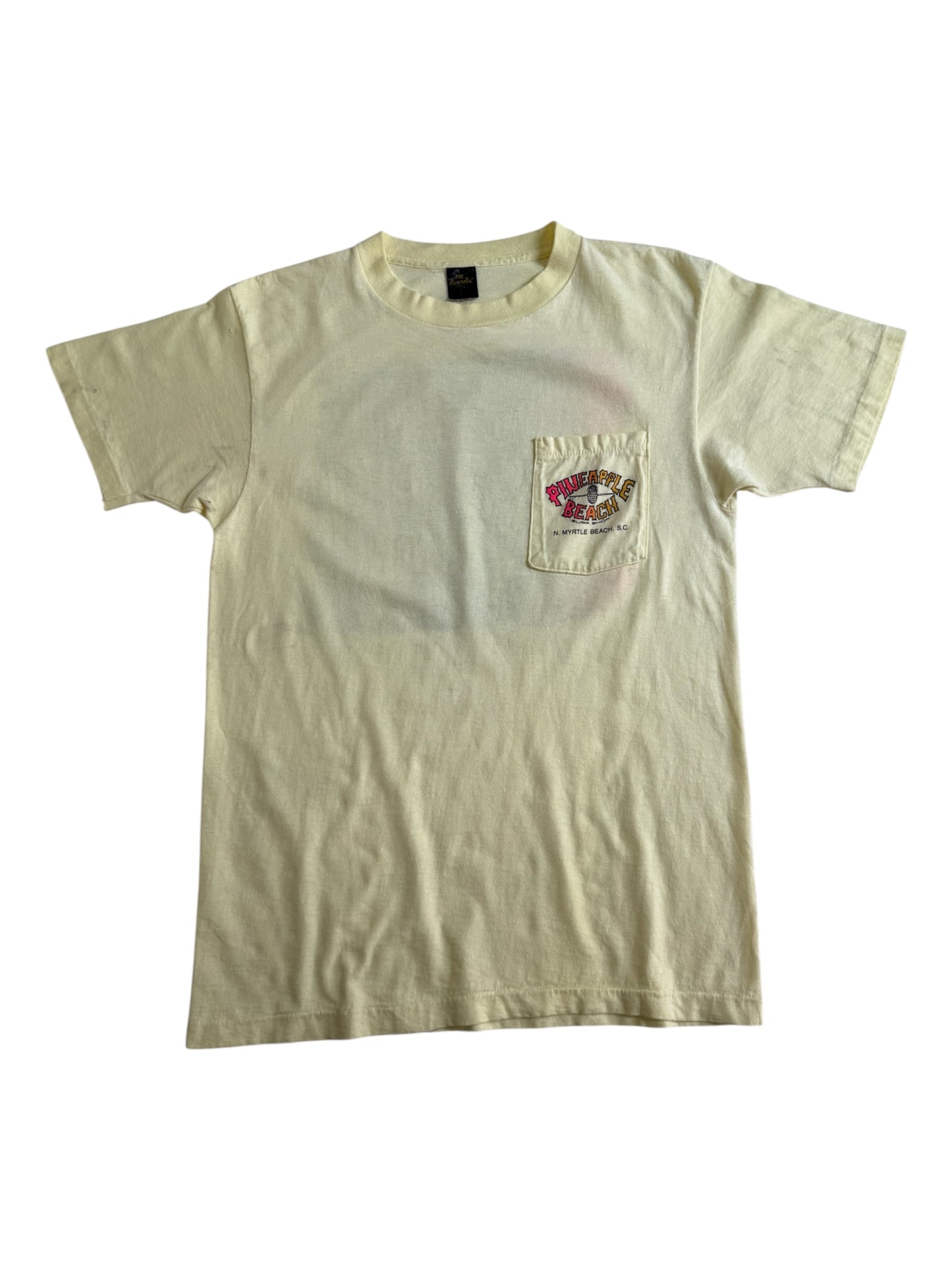 Vintage 1980s Pineapple Beach Surf Shop Pocket Tshirt