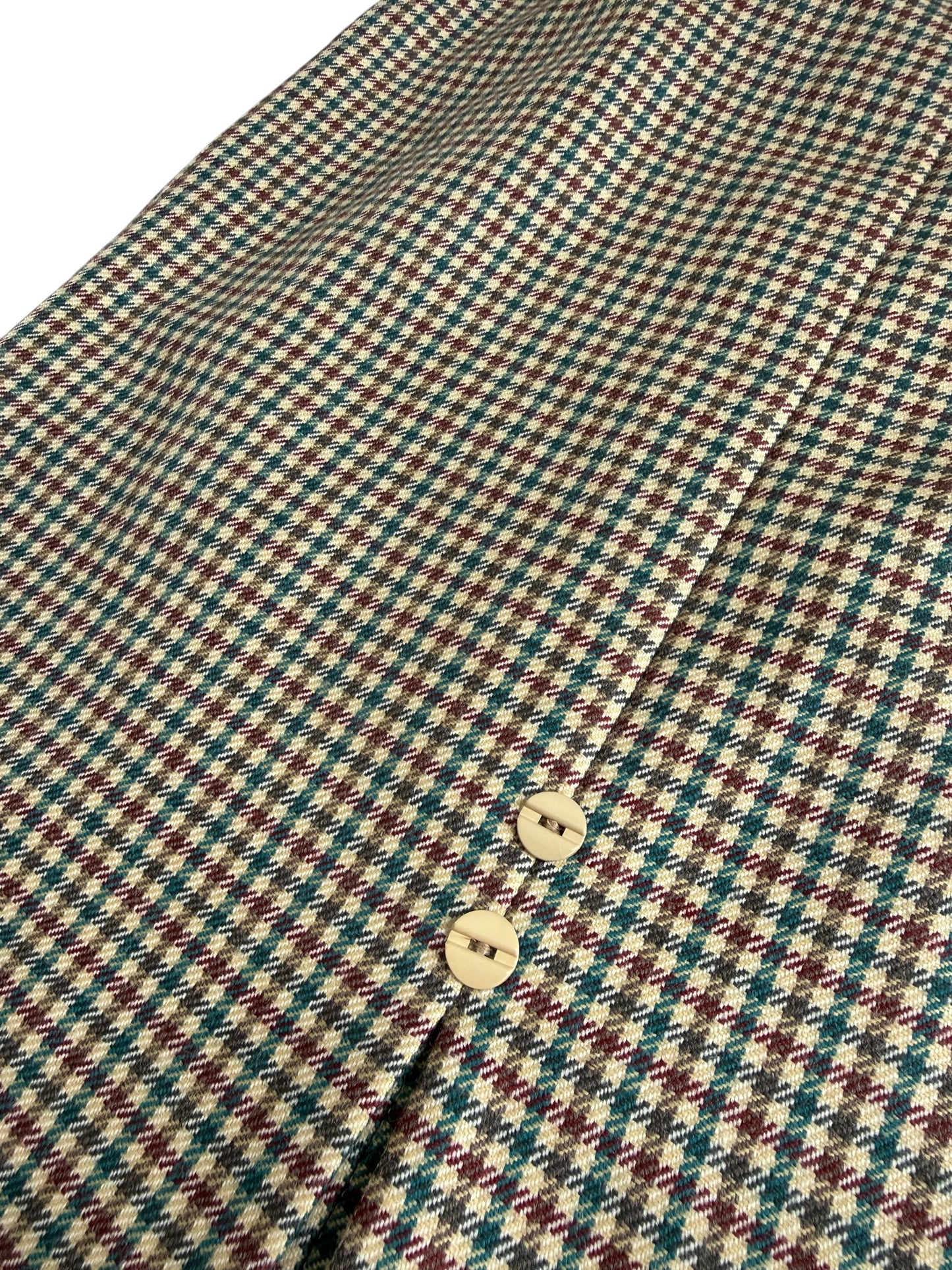 Vintage 80s Virgin Wool Houndstooth Midi Skirt