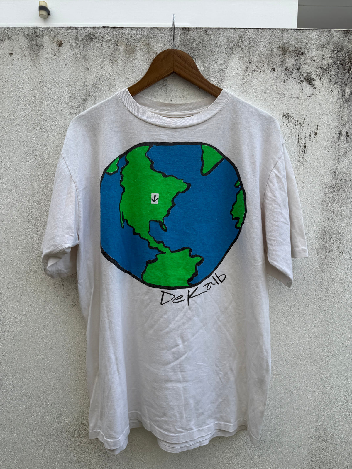 Vintage 1988 Gravity Graphics Dekalb World Map Tshirt Made In Usa