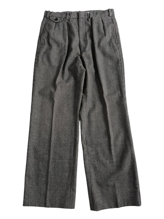 Vintage 1990s Polo Ralph Lauren Houndstooth Pleated Wool Trousers