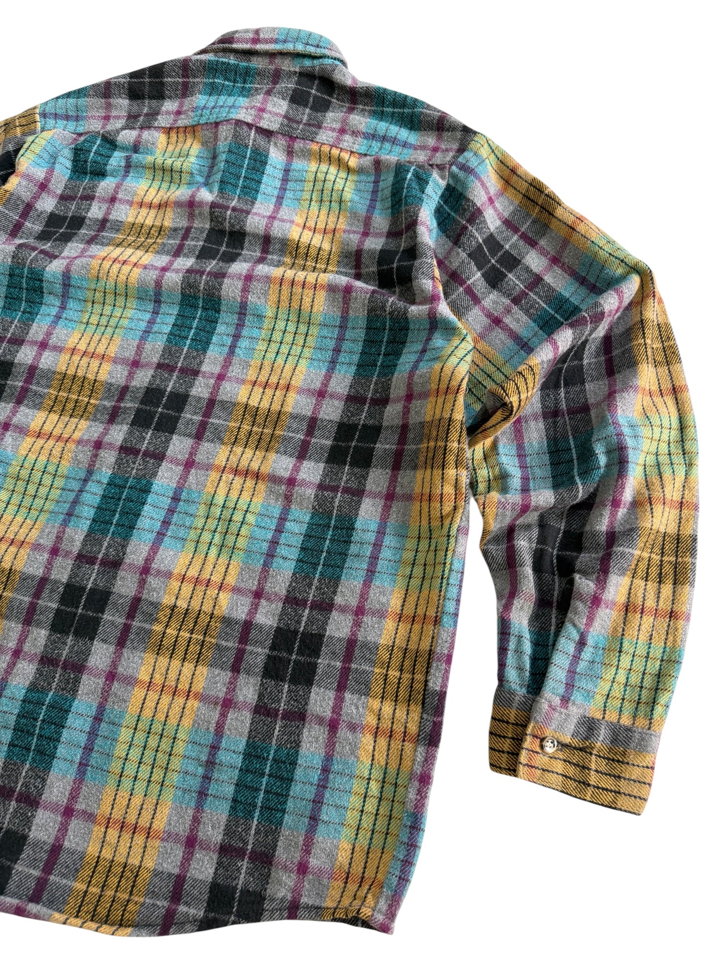 Vintage 1980s–90s Five Brother Plaid Flannel Shirt Made in USA
