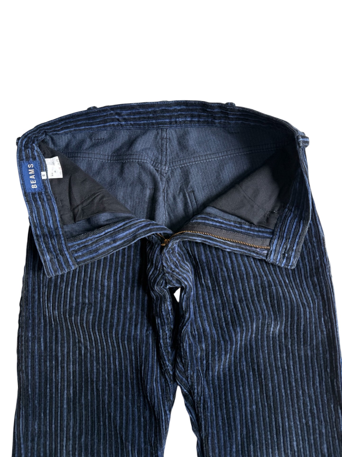 BEAMS Blue Stripe Corduroy Pants