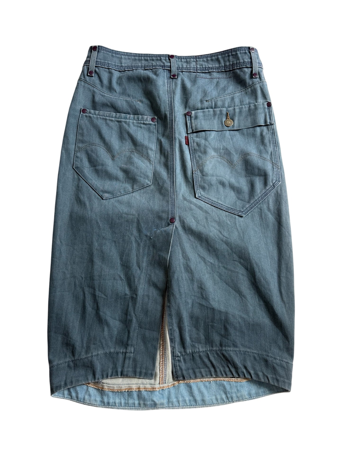 Vintage Y2K Levis RED Denim Skirt Made In Italy