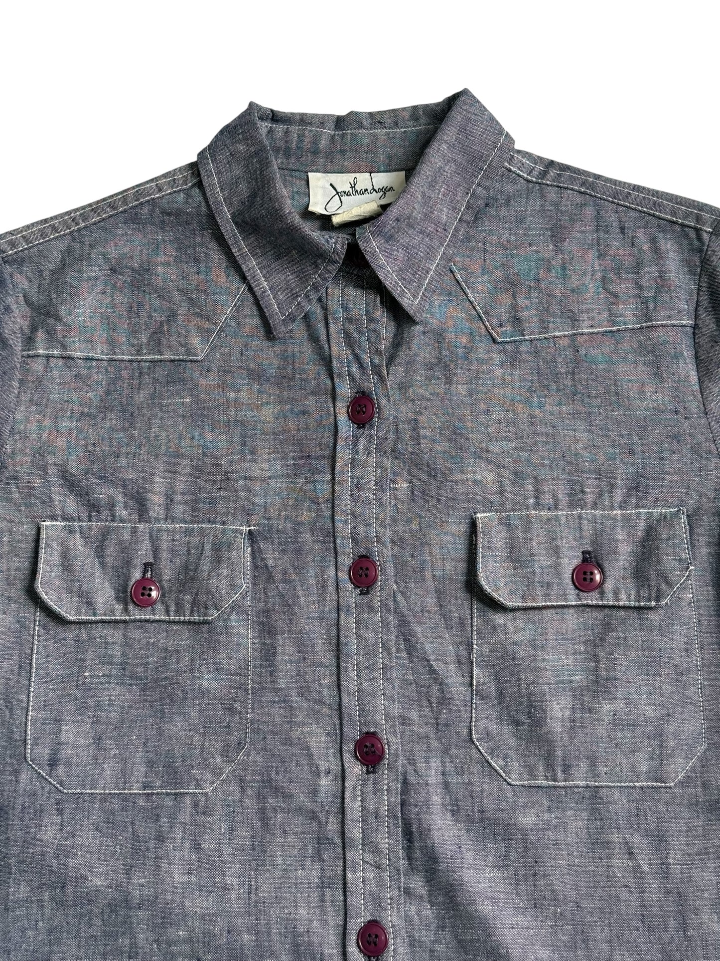 Vintage 1970s-80s Jonathan Logan Chambray Dress