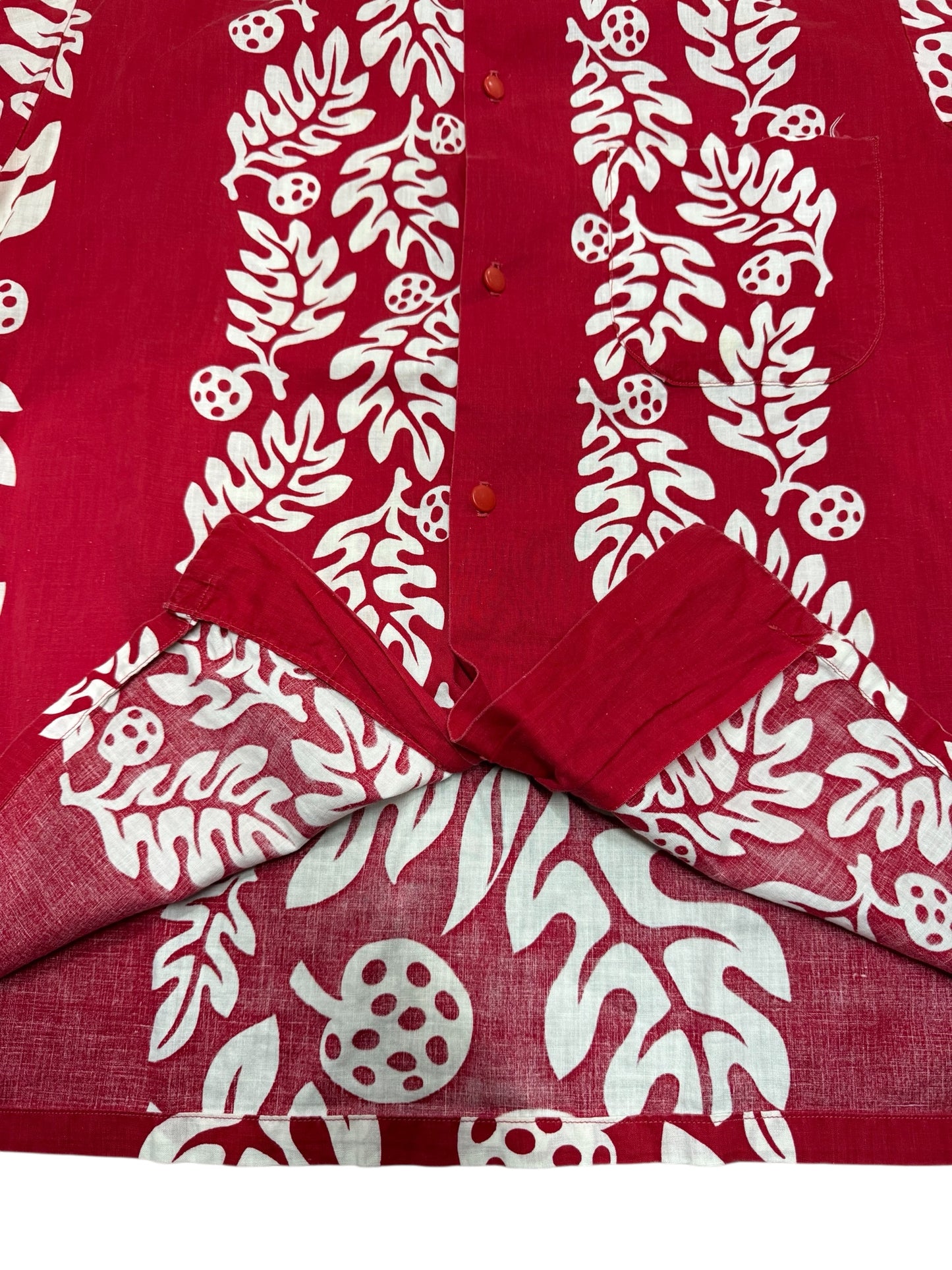 Vintage 1950s Penneys Towncraft Hawaiian Red Shirt