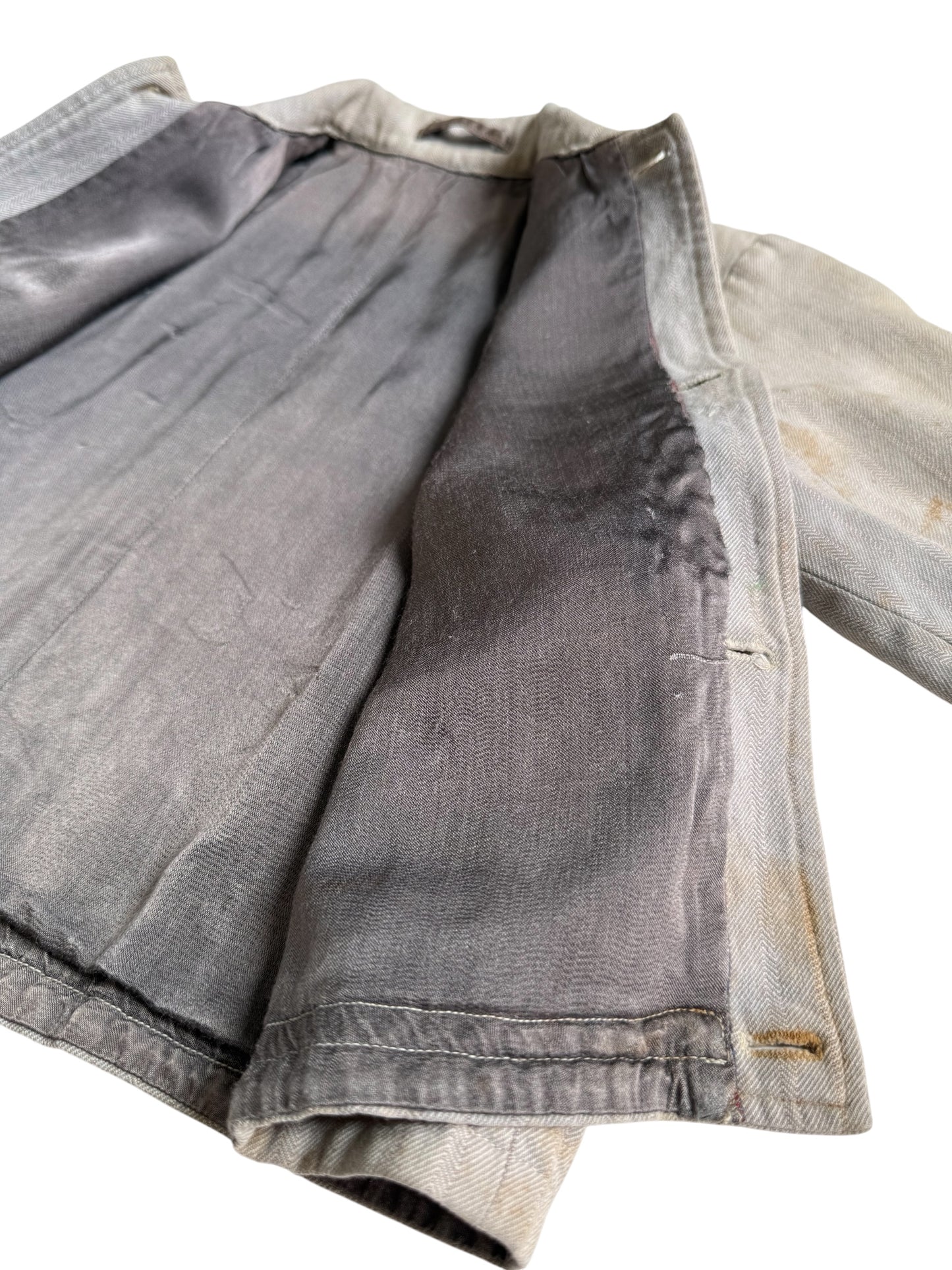 Vintage 1940s–50s European Childrens Herringbone Twill Work Jacket