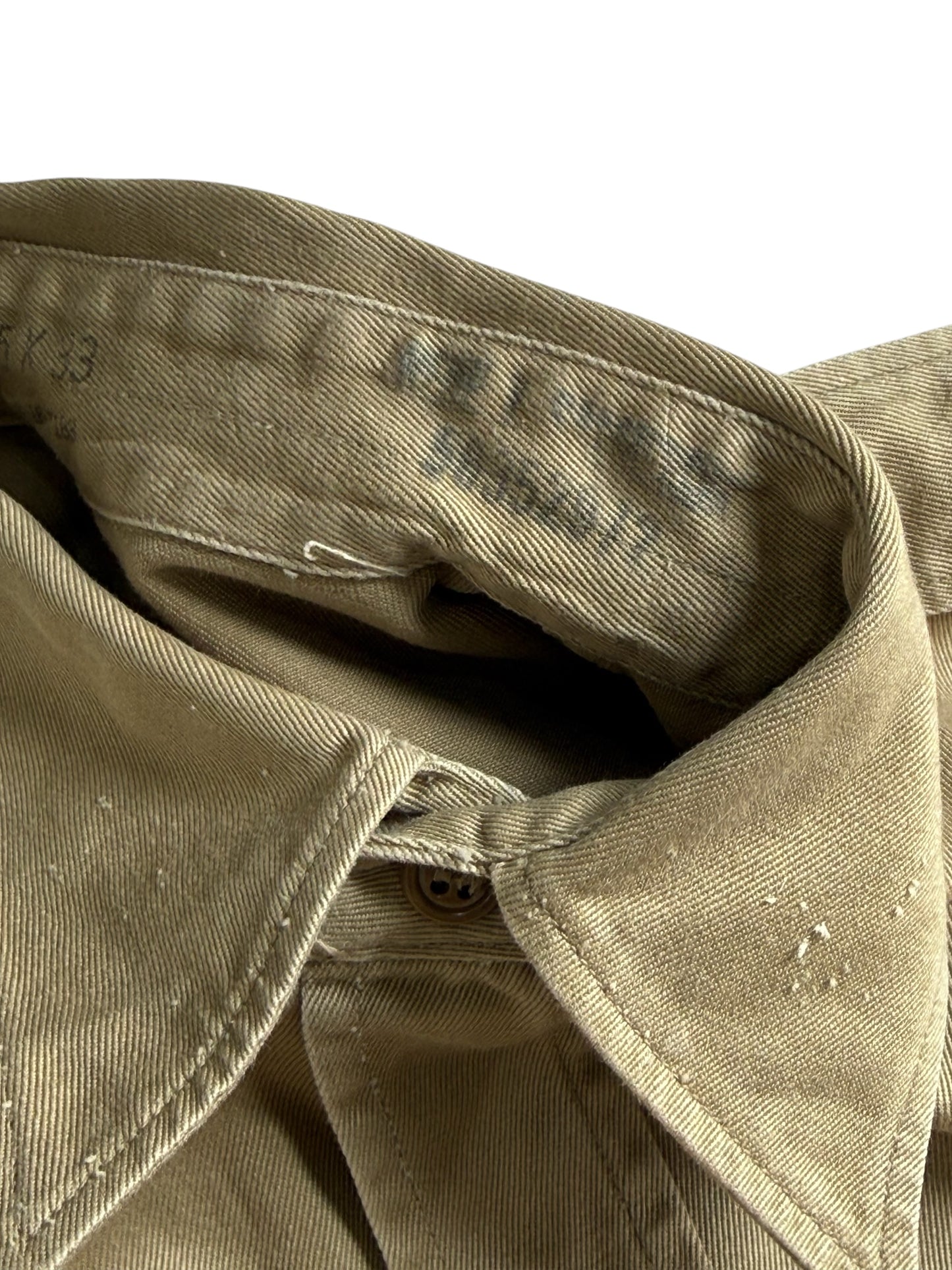 Vintage 1962 US Army Khaki Twill Uniform Shirt 11th Air Assault Division PFC Patch