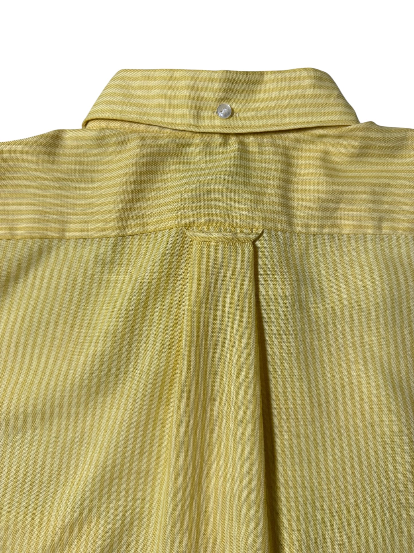 Vintage 1970s Kmart Permanent Press Button-Down Shirt Yellow Stripe
