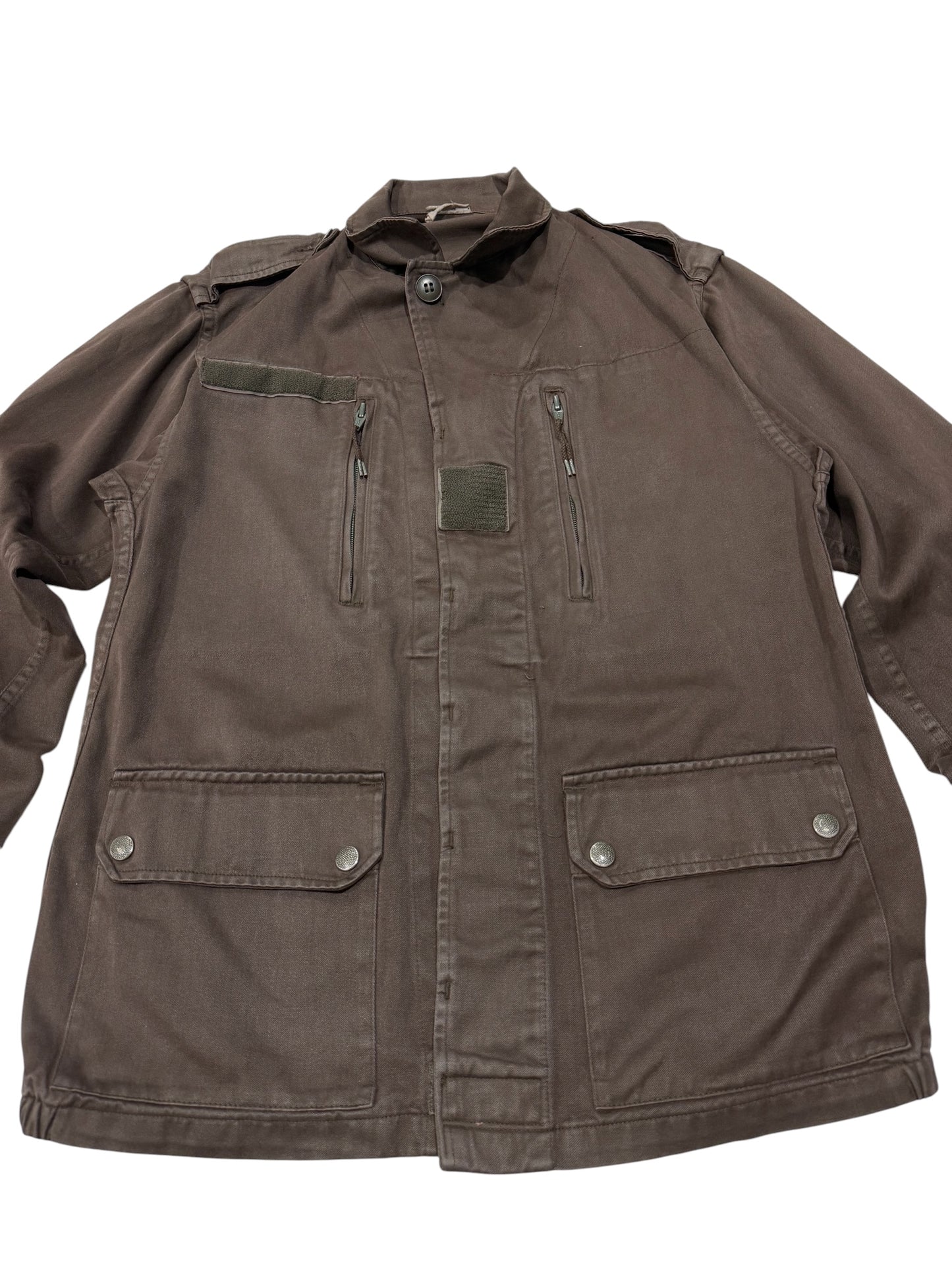 Vintage French Army F2 Field Jacket Rare Brown Military Surplus Retro Workwear