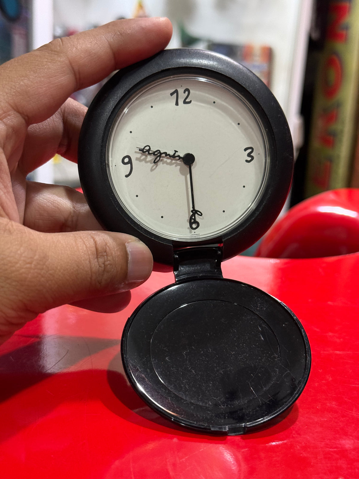 Agnes b. Travel Alarm Clock Japan Folding Compact Clock