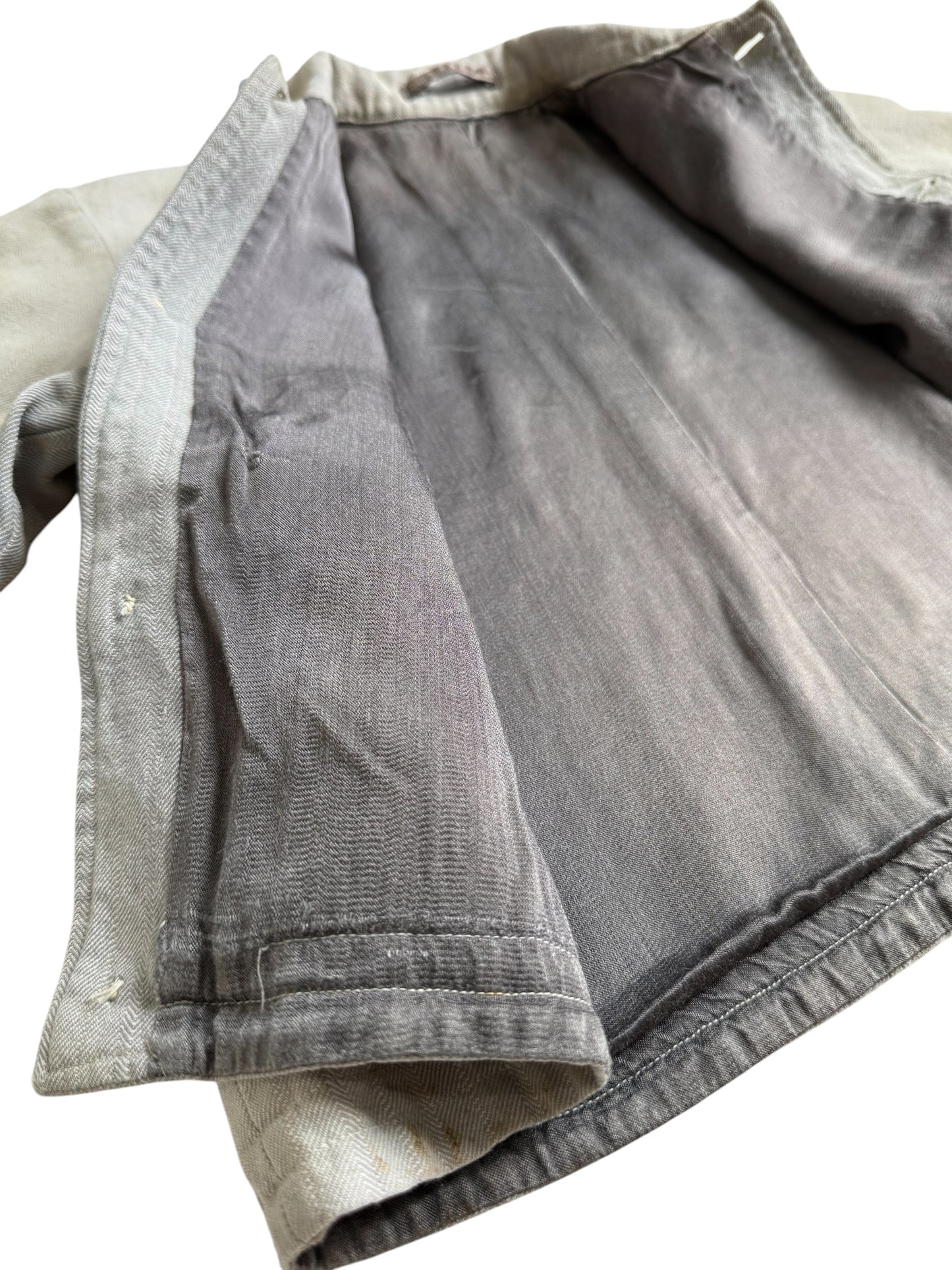 Vintage 1940s–50s European Childrens Herringbone Twill Work Jacket