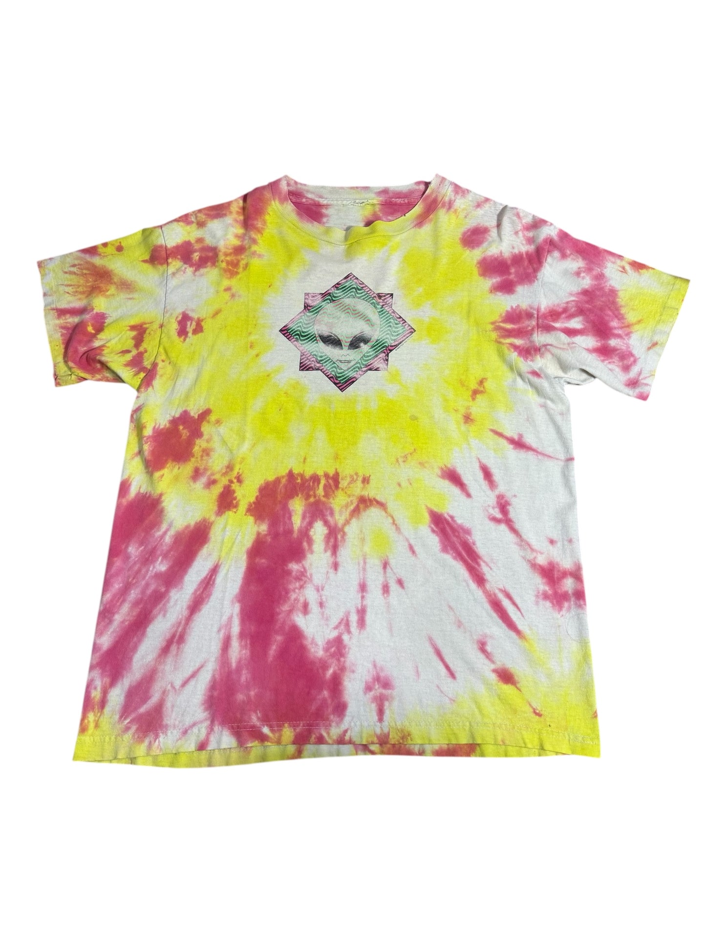 Vintage 1996 Fashion Victim Alien Tie Dye Tshirt Psychedelic Graphic