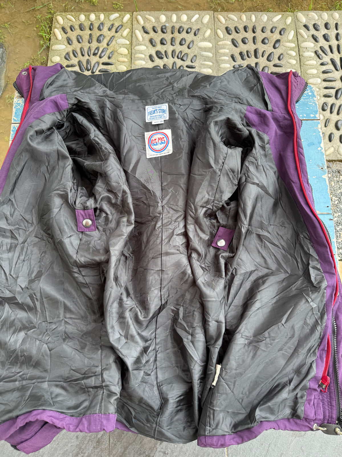 FREAK’S STORE Japan Purple 2 in 1 Hooded Parka Jacket Sherpa Fleece Vest