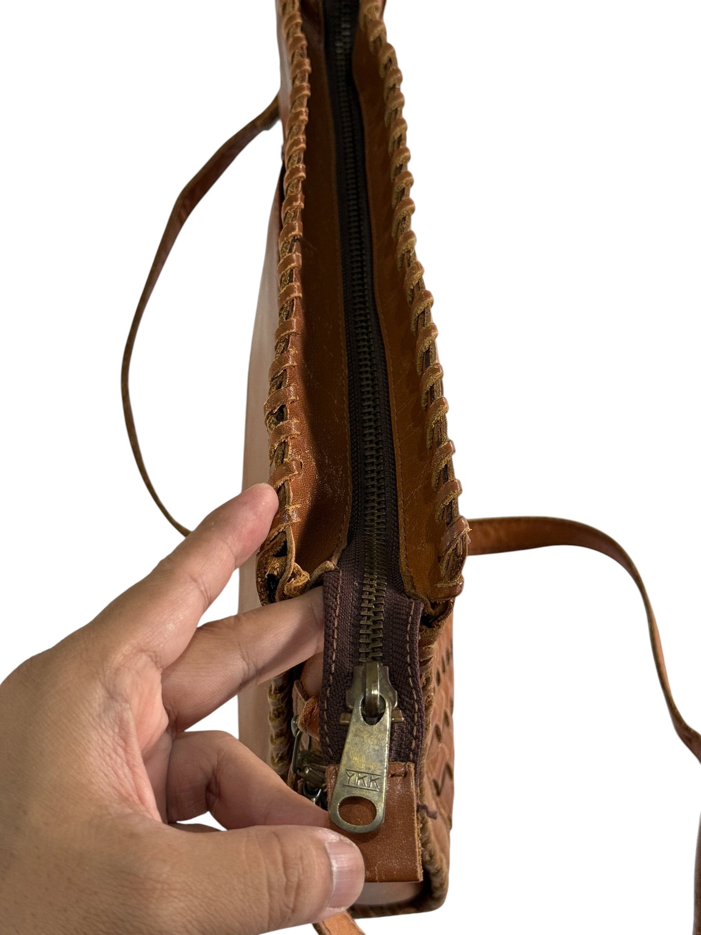 Vintage Handmade Bohemian Woven Leather Shoulder Bag