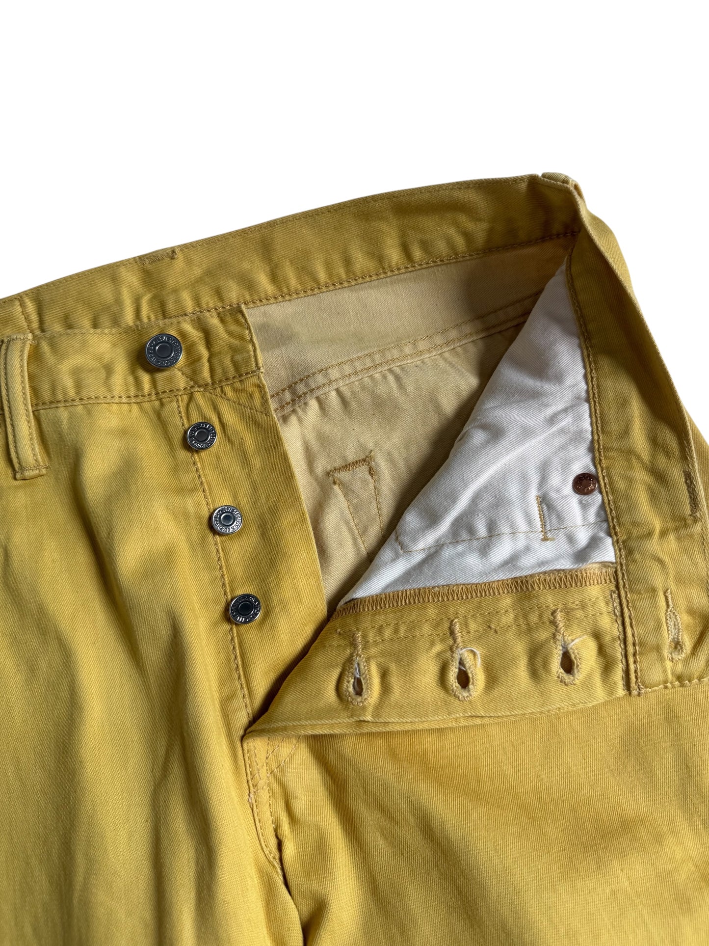 Levis 501 Mustard Yellow Denim Jeans Made in Poland