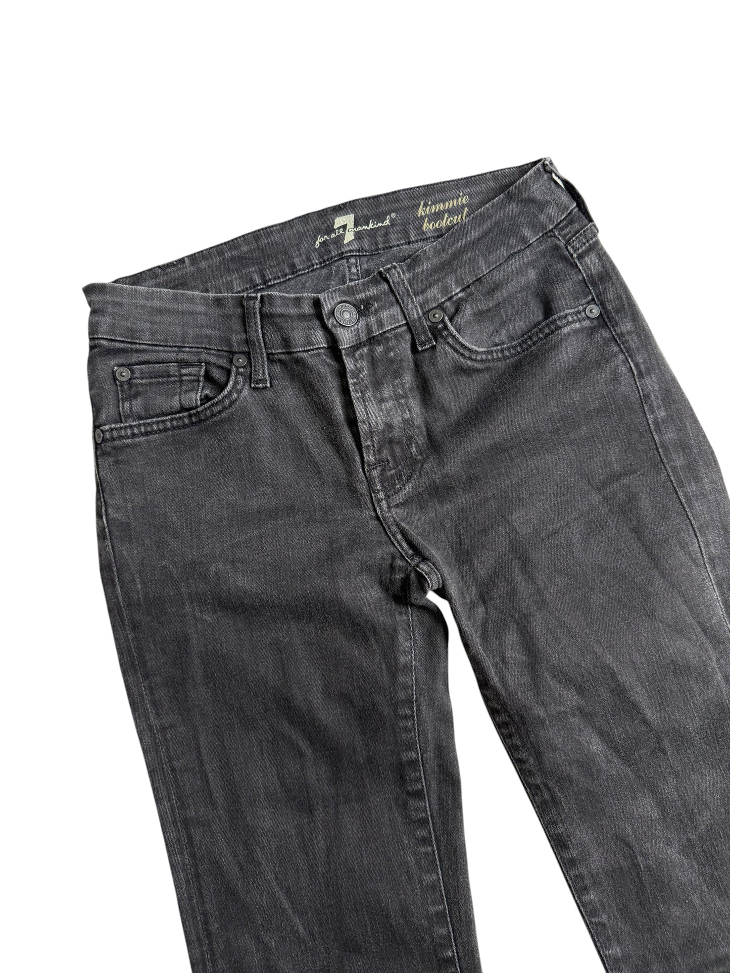 Vintage Y2K 7 For All Mankind Kimmie Bootcut Black Wash Jeans Made in Italy
