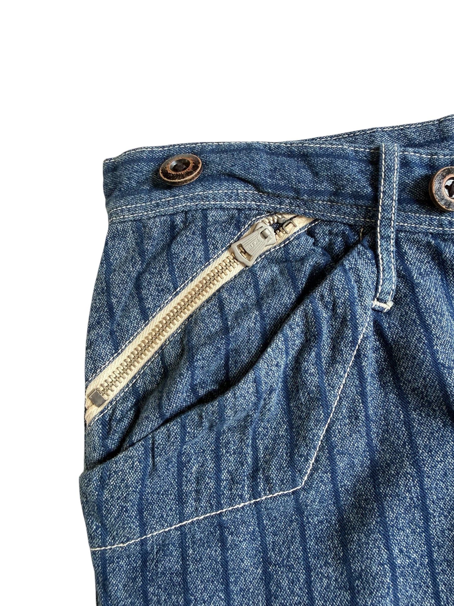 Vintage J.S Homestead Pinstripe Denim Work Pants Utility Pocket Made in Japan
