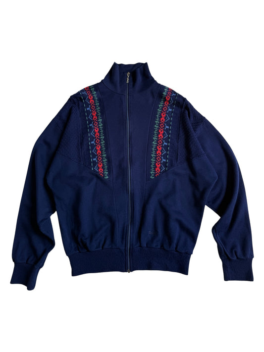 Vintage 1980s Rodeo Geometric Knit Track Jacket