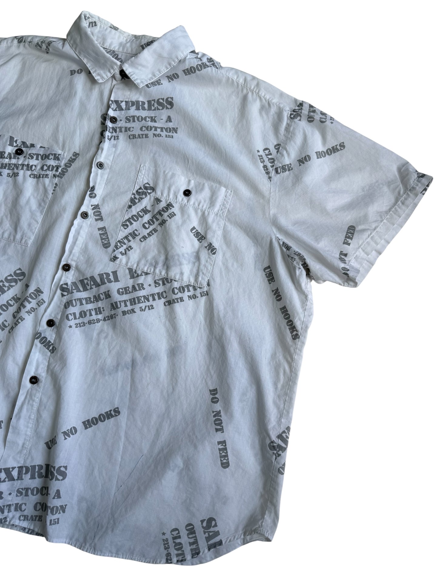 Vintage Safari Express All Over Print Oversized Shirt Made In Usa