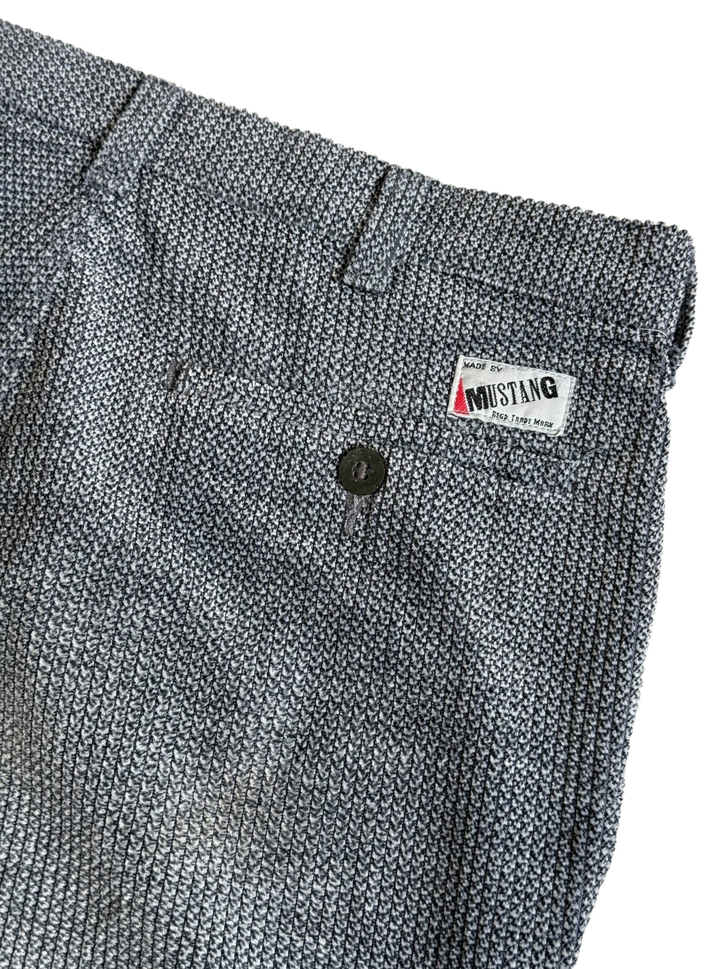 Vintage Mustang Patterned Weave Pleated Trousers