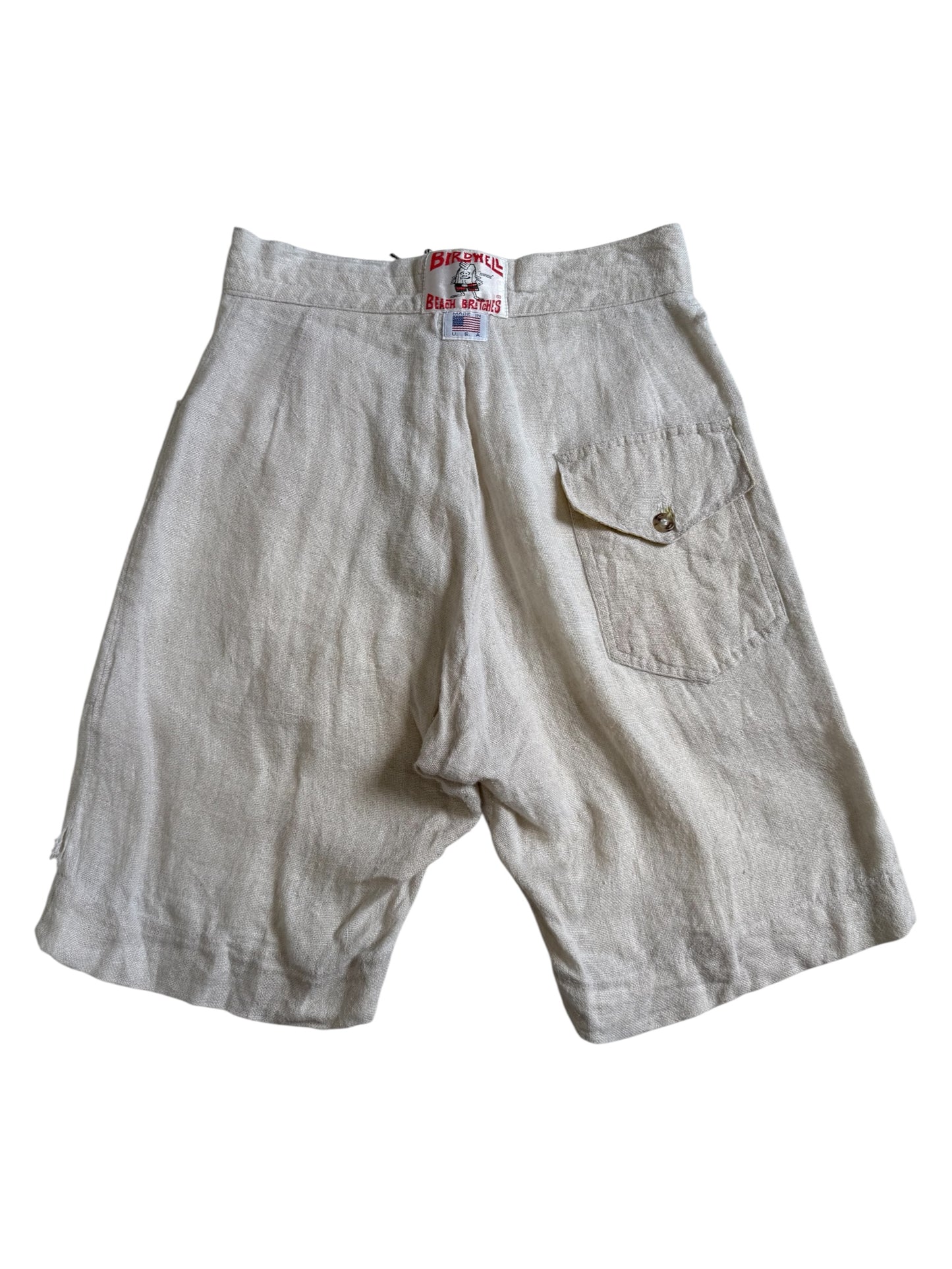 Vintage Birdwell Beach Britches Made in USA Linen Board Shorts