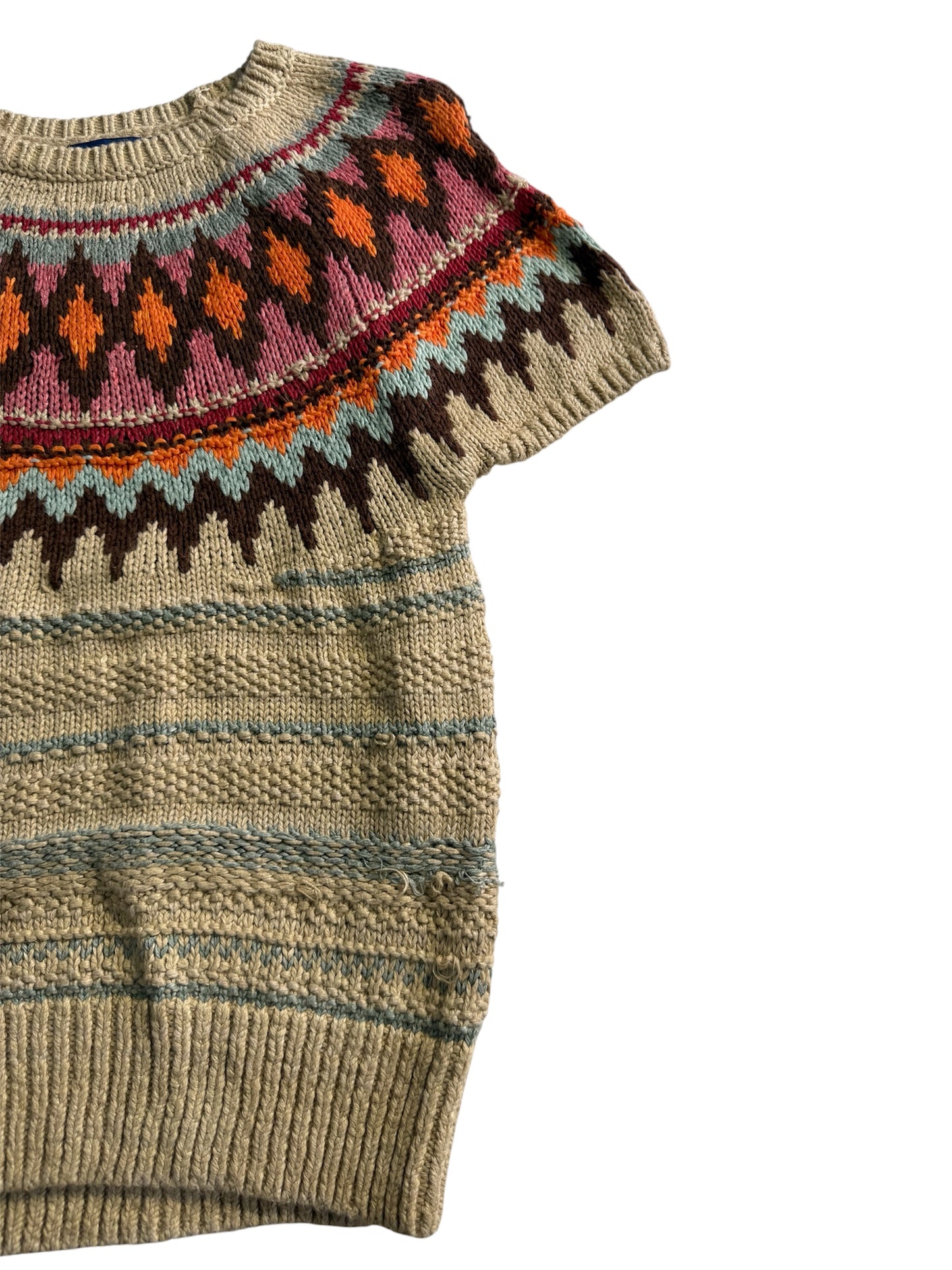 Polo Ralph Lauren Jacquard Short Sleeve Knit Sweater